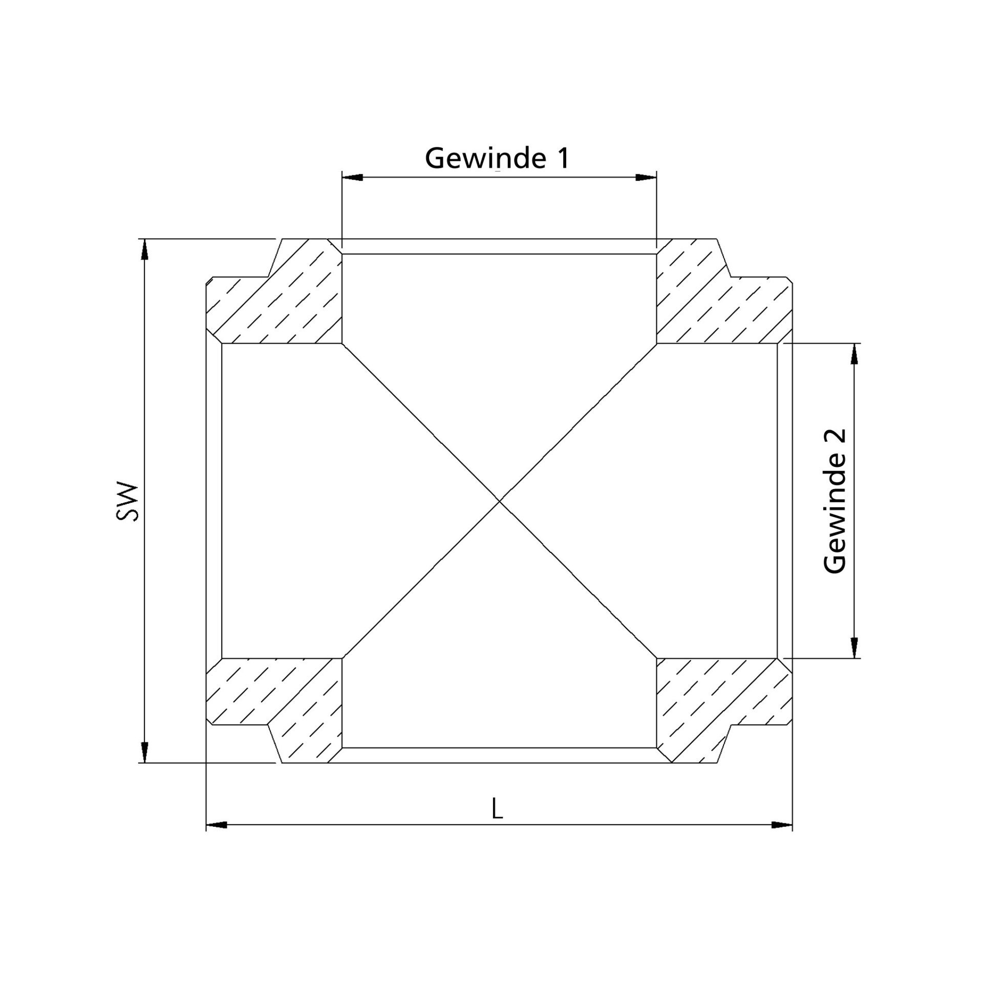 RIEGLER Kreuz-Verteiler, G 1/8, SW 16, Messing Produktbild img2 L