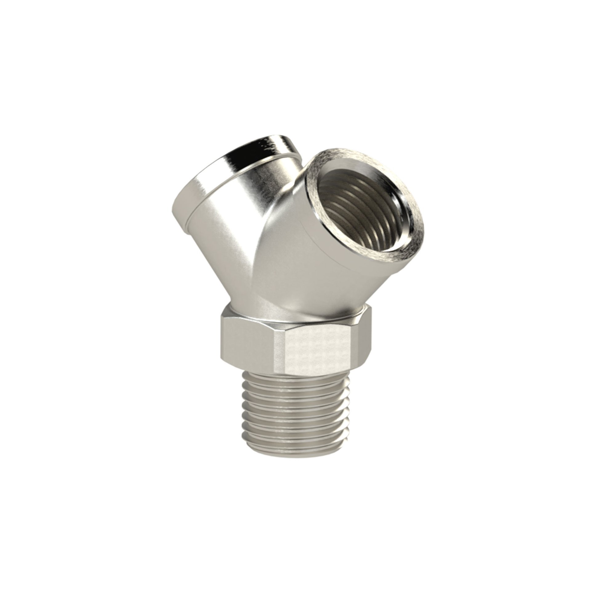RIEGLER Verteiler, 2fach, R 3/8 AG, Abgänge 2 x G 3/8 IG, Messing vernickelt Produktbild img1 L