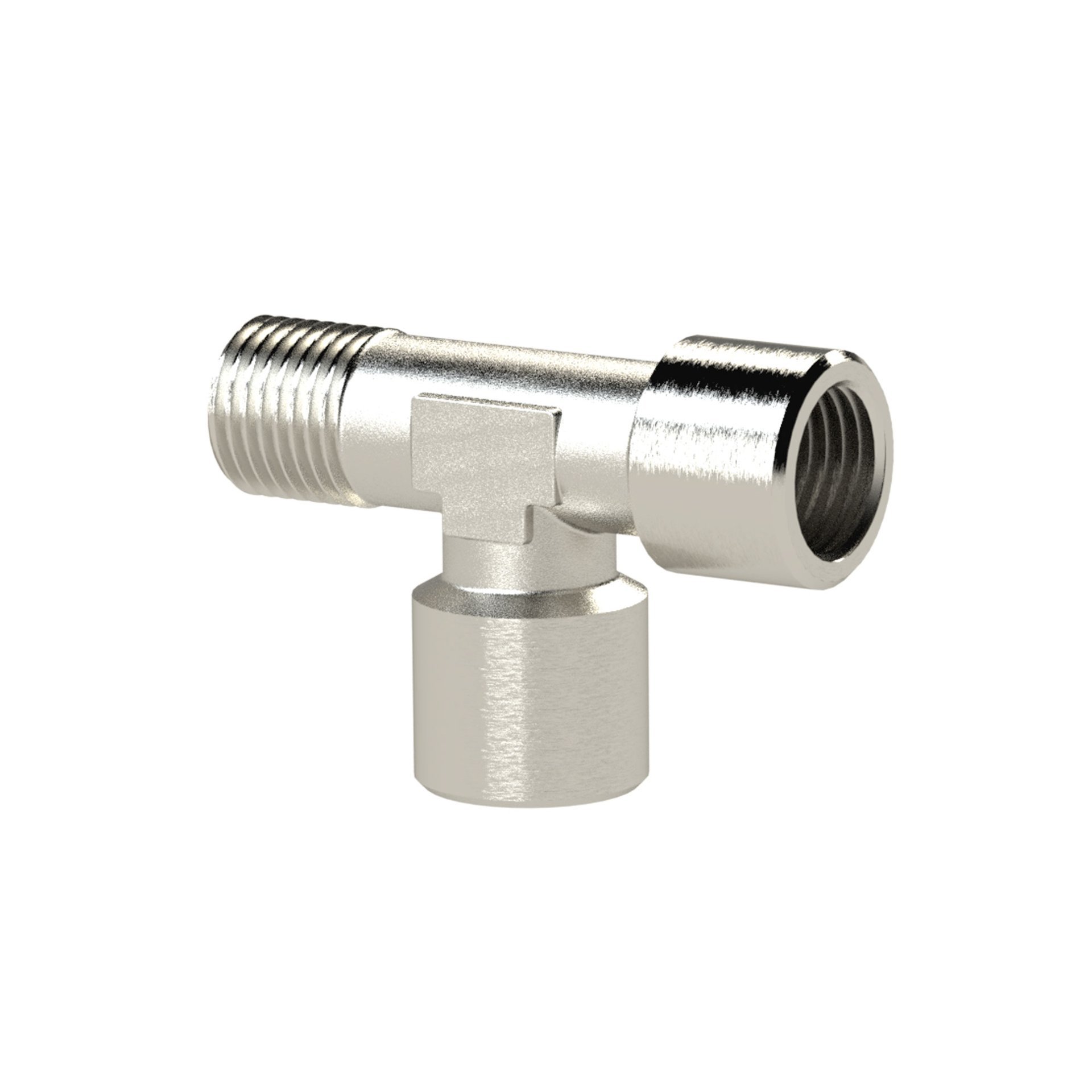 RIEGLER T-Stück, innen/innen/außen, G/R 1/4, SW 13, Messing vernickelt Produktbild img1 L
