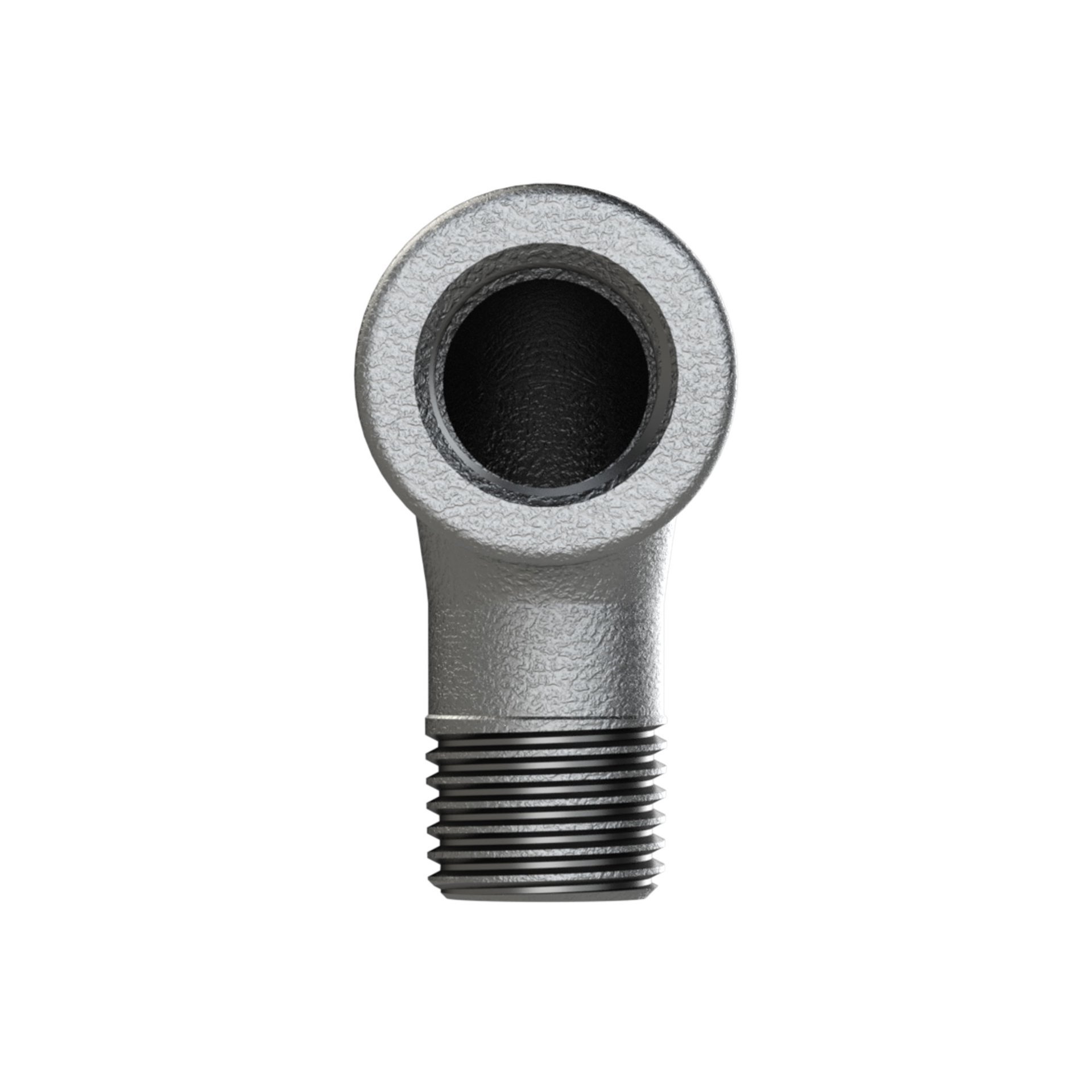 RIEGLER Winkel 92, 90°, IG/AG, Rp/R 3/8, schwarzer Temperguss feuerverzinkt Produktbild img3 L