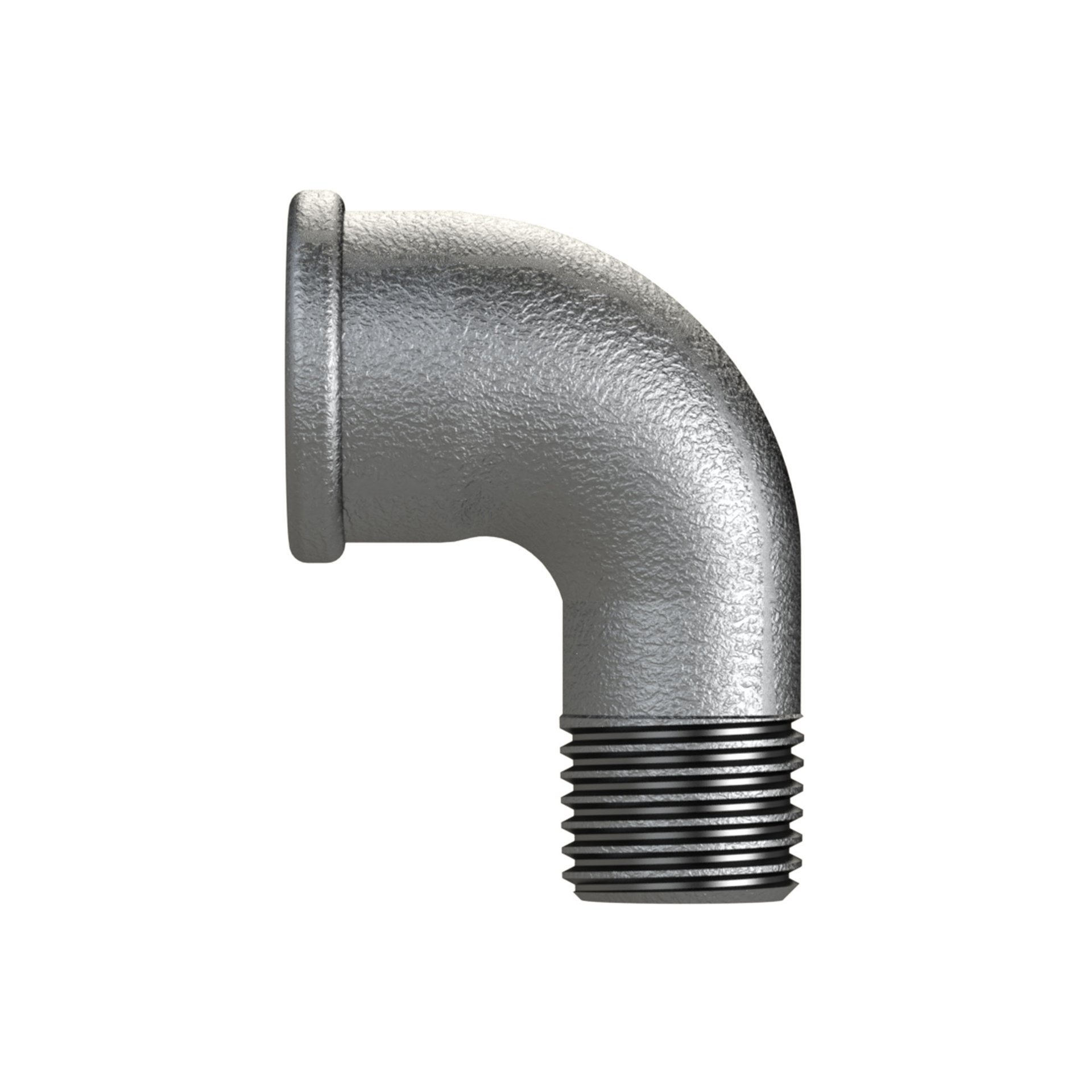 RIEGLER Winkel 92, 90°, IG/AG, Rp/R 3/8, schwarzer Temperguss feuerverzinkt Produktbild img4 L