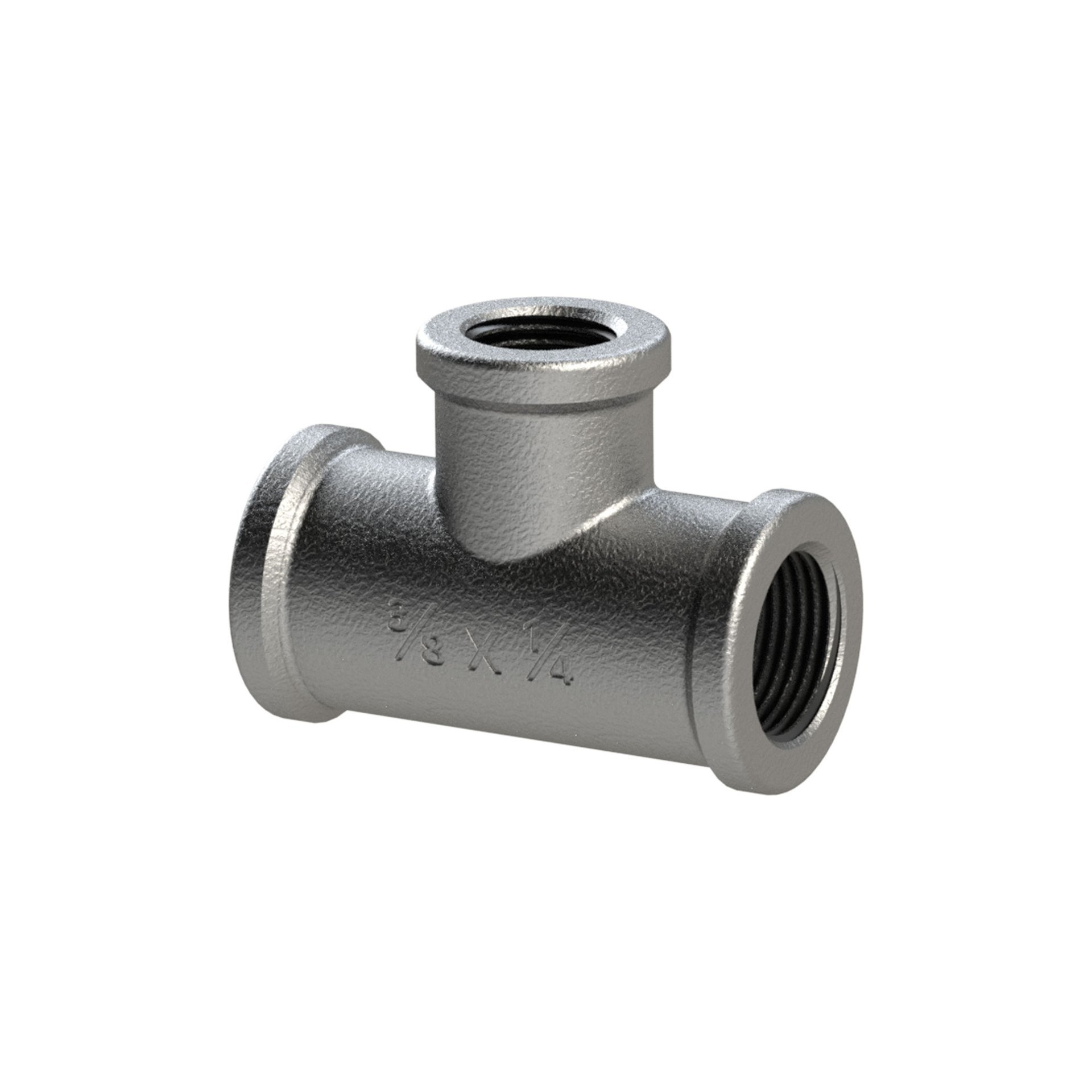 RIEGLER T-Stück 130, IG/IG/IG, Rp 3/8, T-Abzweig Rp 1/4, schw. Temperguss Produktbild img1 L