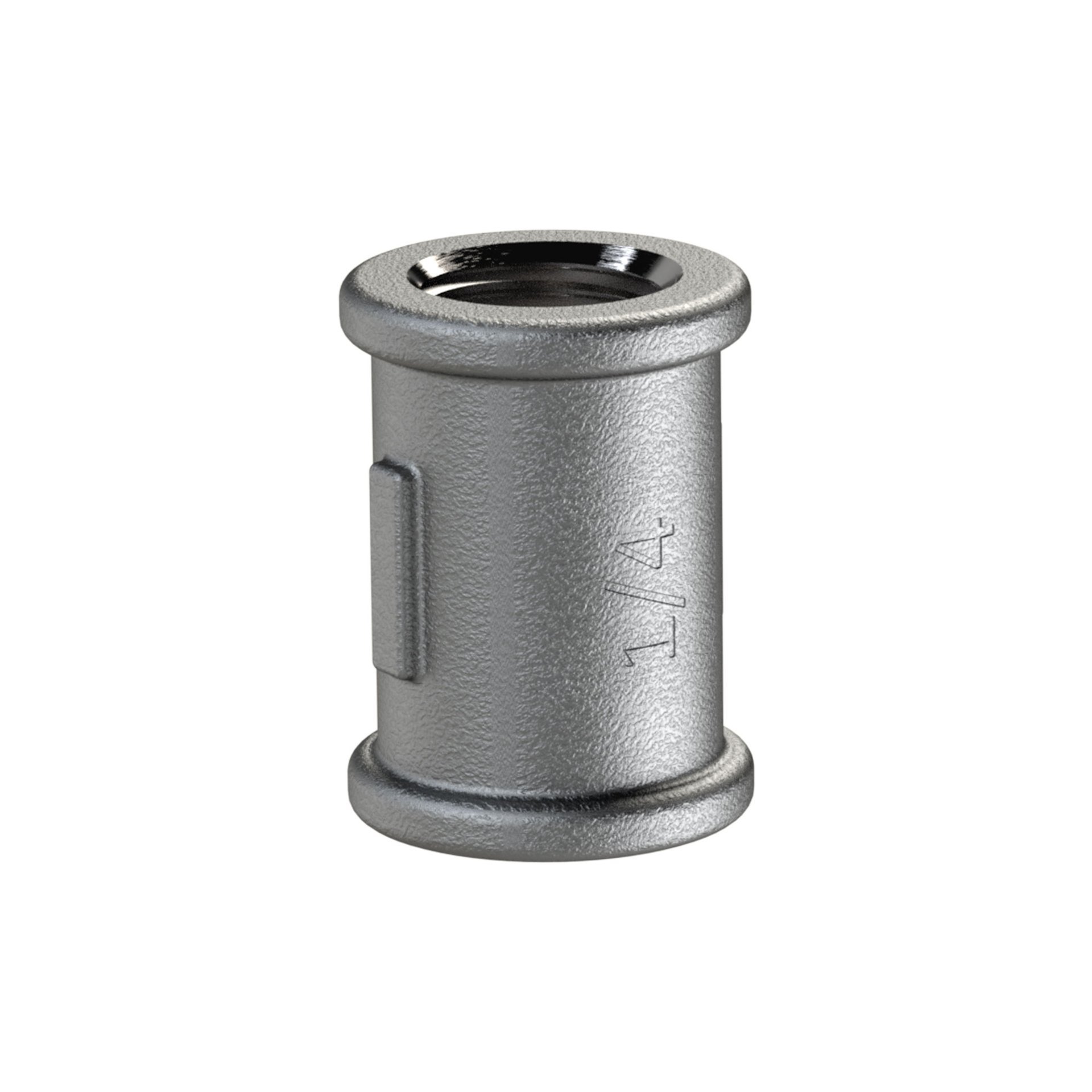 RIEGLER Muffen 270, IG/IG, Rp 1/2, schwarzer Temperguss feuerverzinkt Produktbild img1 L