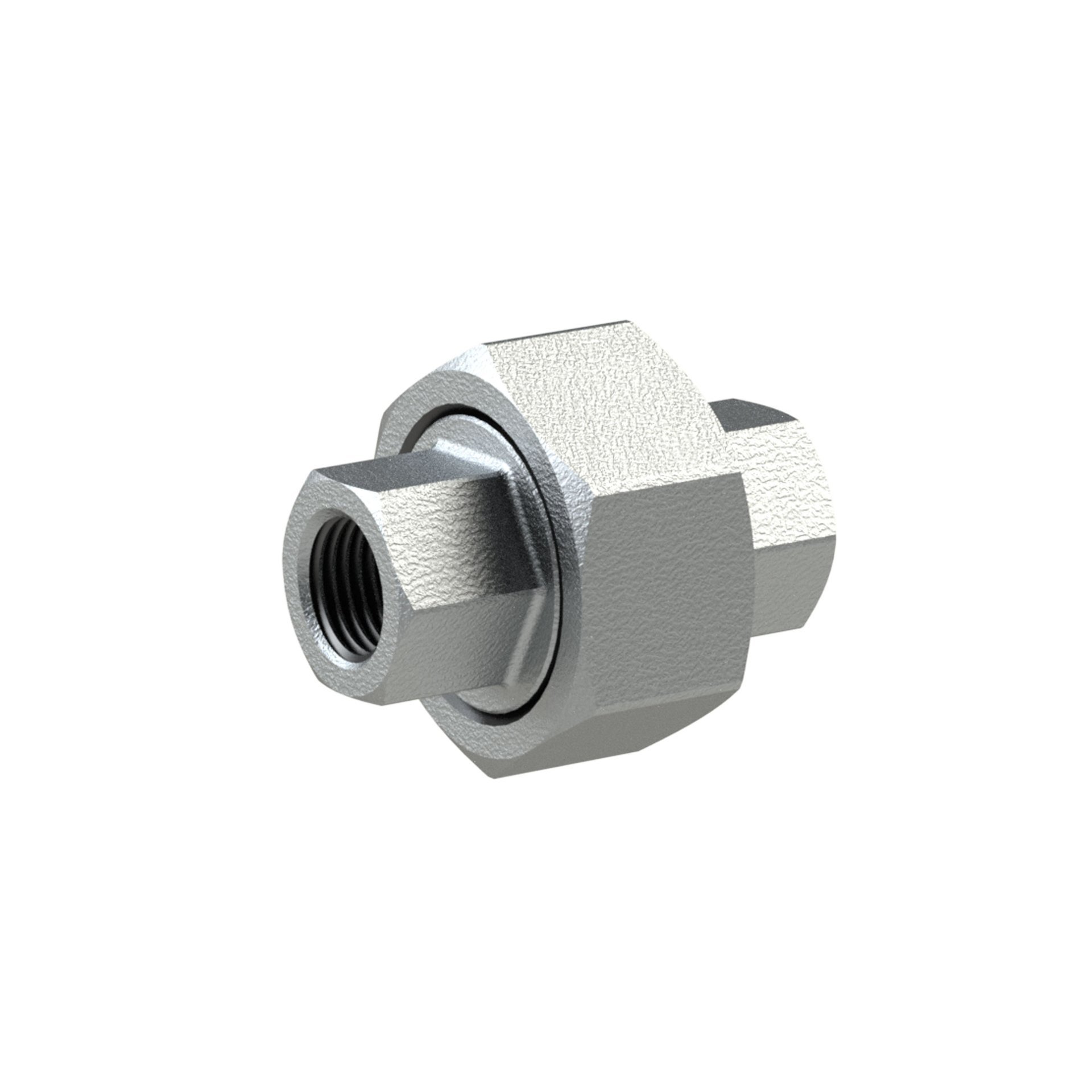 RIEGLER Verschraubung 340, IG/IG, Rp/Rp 3, schw. Temperguss feuerverzinkt Produktbild img1 L
