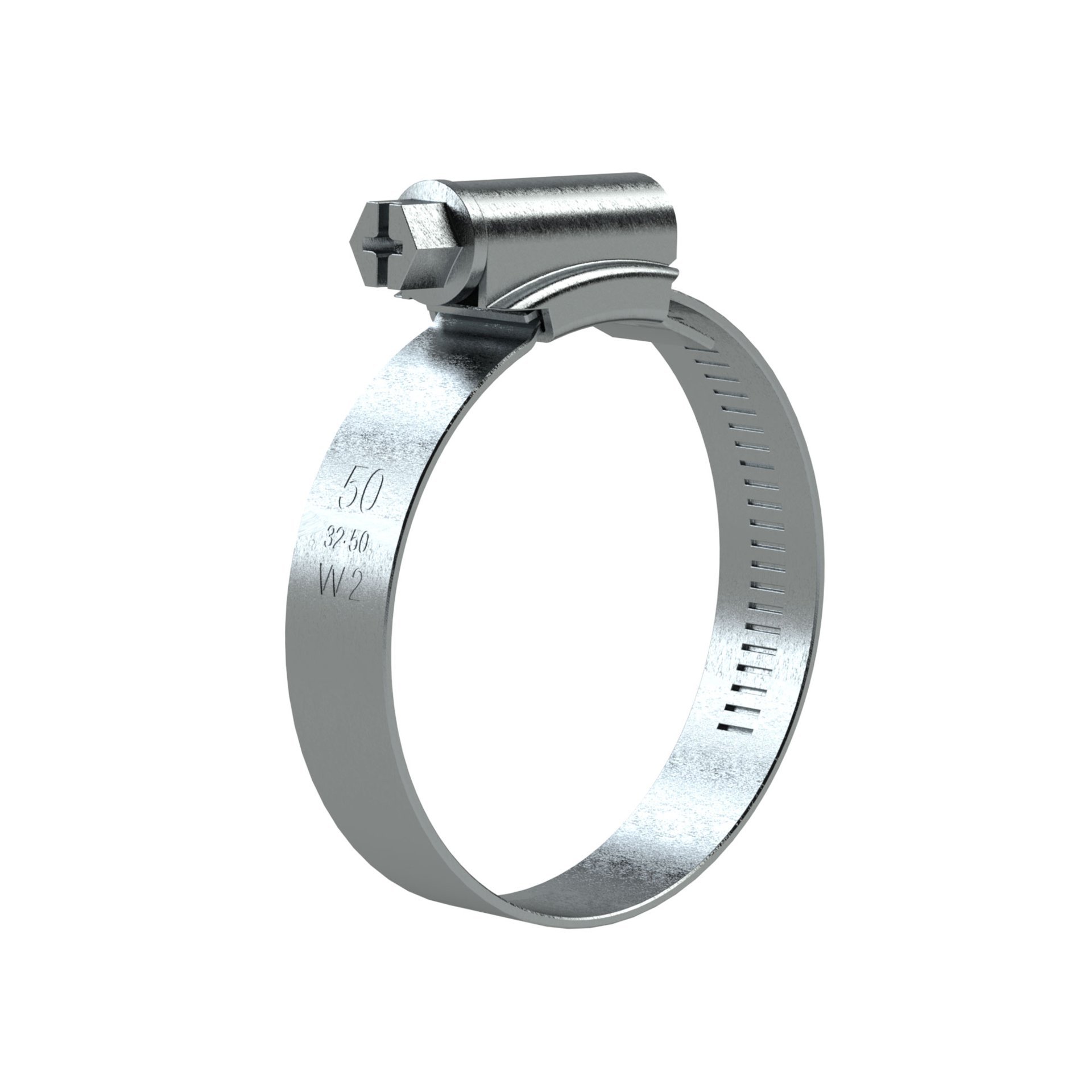 RIEGLER Schneckengewinde-Schlauchschelle, Chromstahl (W 2), 40-60 mm, 12 mm Produktbild img1 L