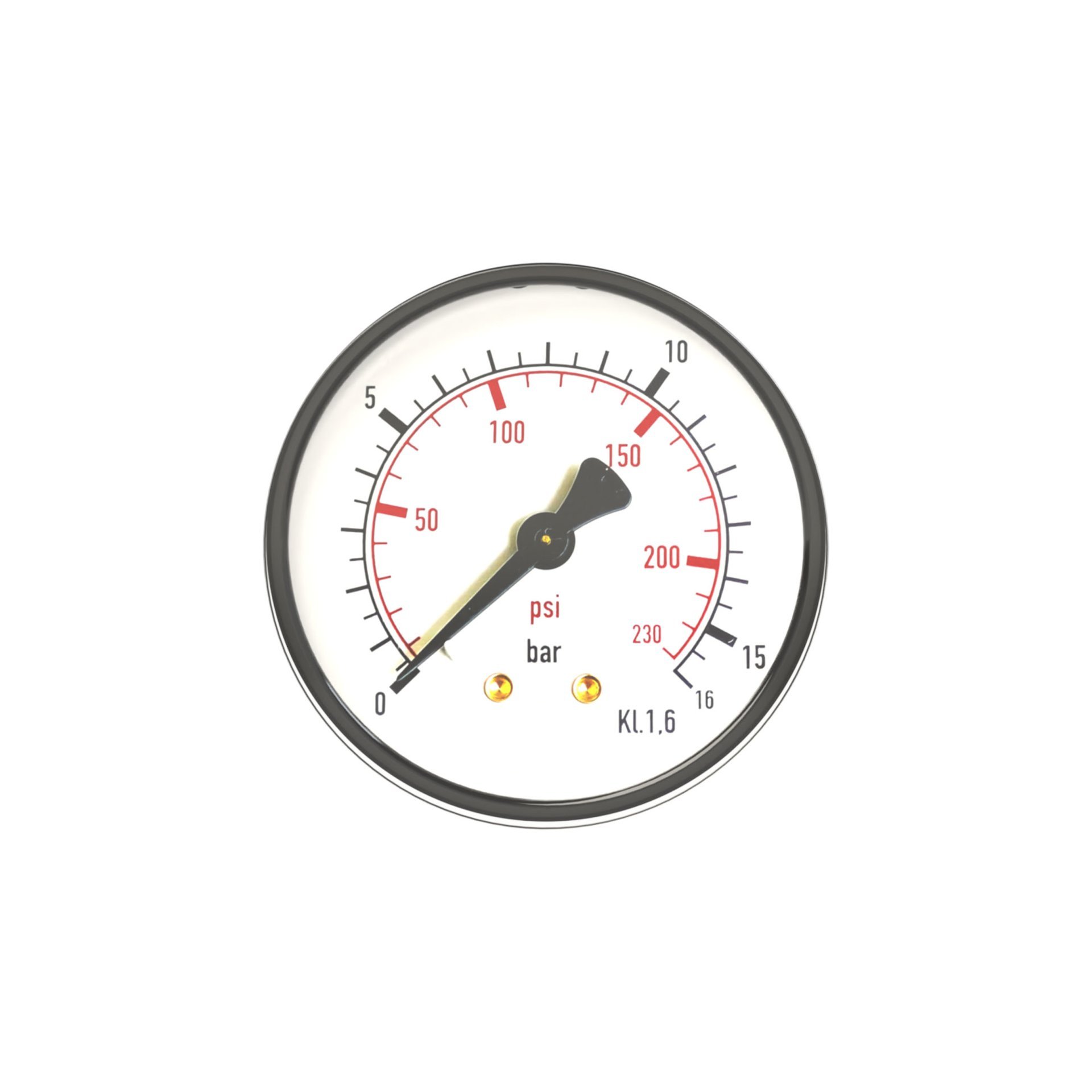 RIEGLER Standardmanometer »pressure line« G 1/4 hinten -1/0 bar/-14,5 psi, Ø50 Produktbild img3 L