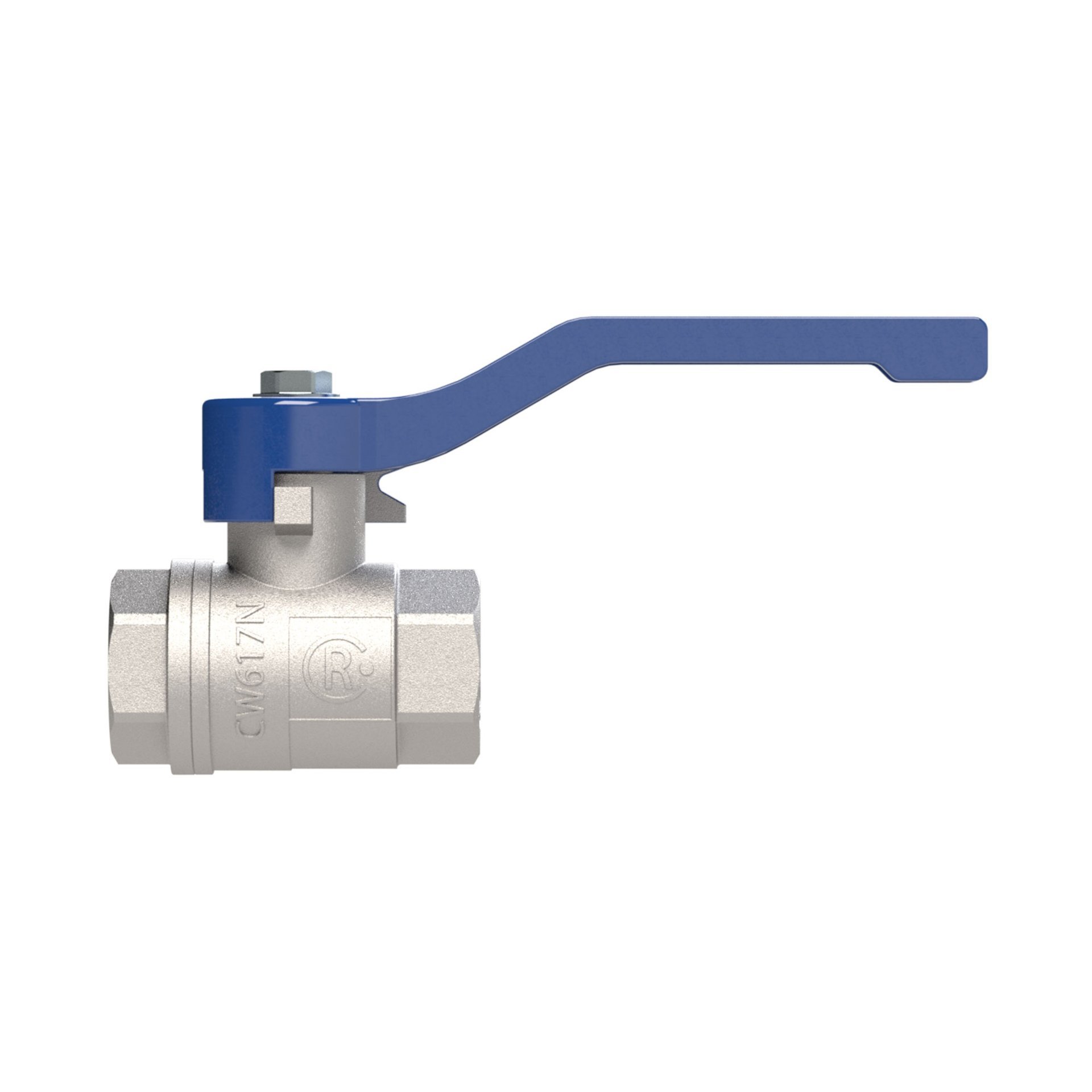 RIEGLER Kugelhahn »valve line«, Handhebel blau, MS vernickelt , IG/IG, G 1 Produktbild img5 L