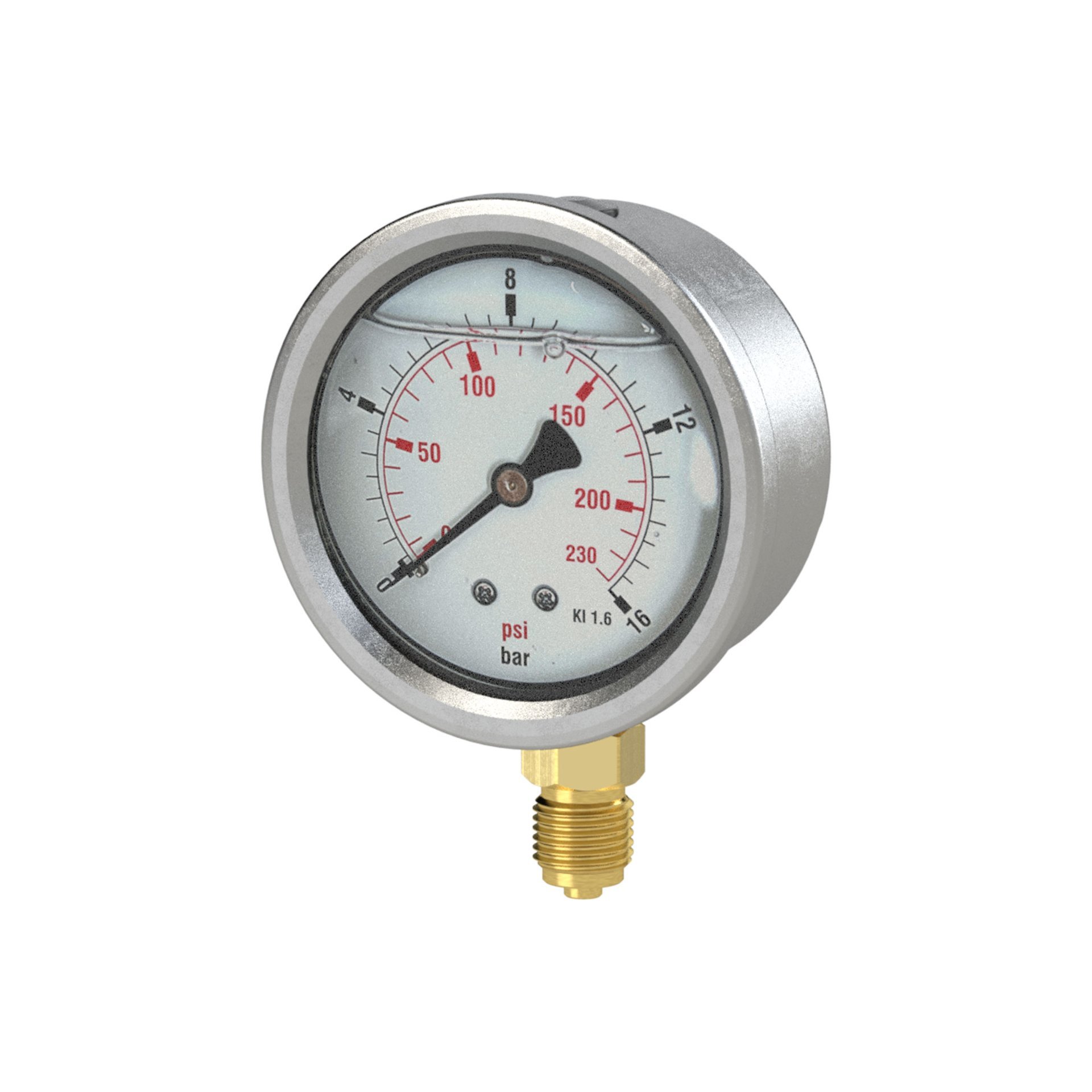 RIEGLER Glyzerinmano »pressure line«, G 1/4 u., 0-250,0 bar/3600 psi, Ø63 Produktbild img1 L