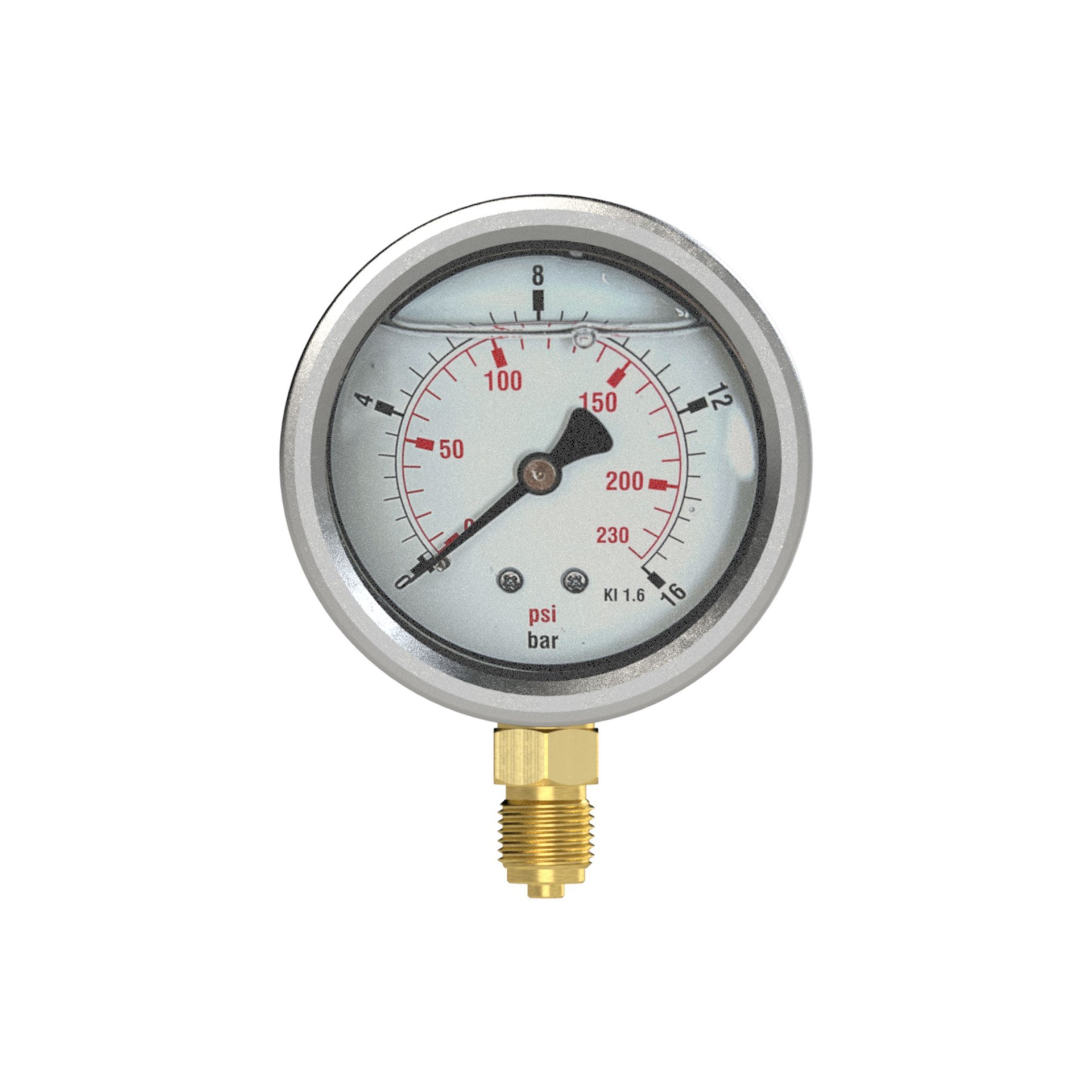 RIEGLER Glyzerinmano »pressure line«, G 1/4 u., 0-250,0 bar/3600 psi, Ø63 Produktbild img3 L