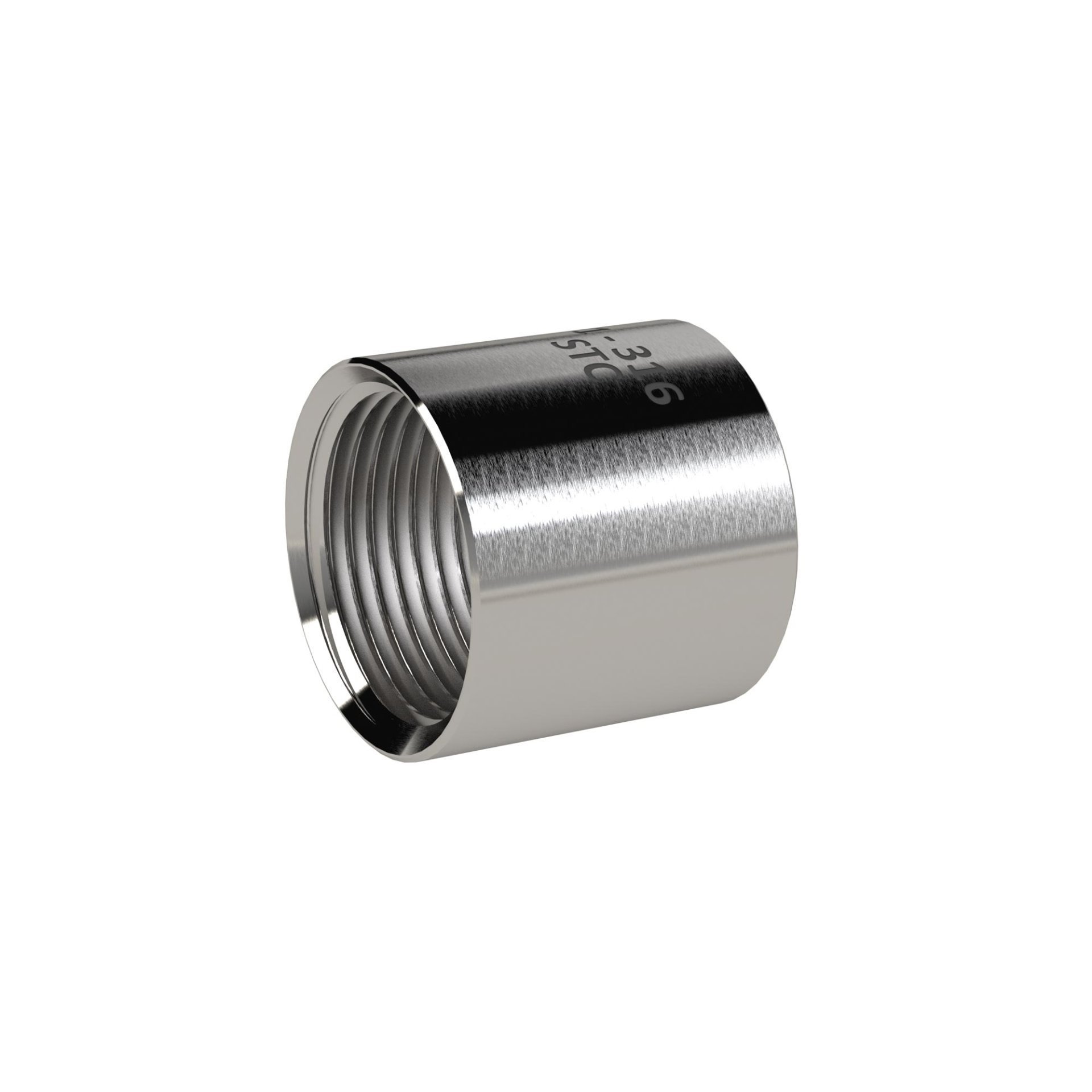 Muffe, rund, Rp 3/8, Edelstahl 1.4408 Produktbild img1 L