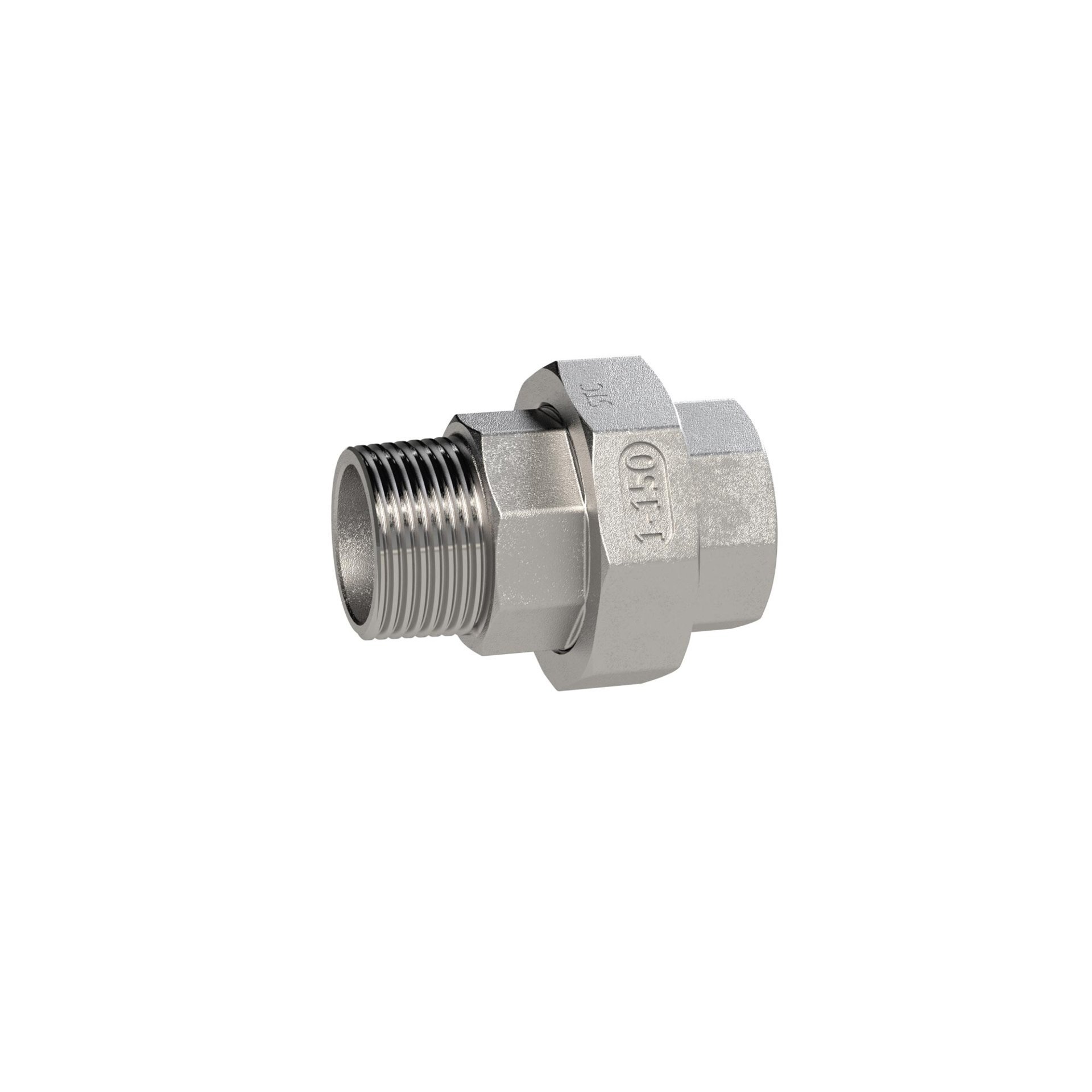 RIEGLER lös. Doppelnippel, kon. dicht., G 3/8, I/A, SW 34, ES1.4408 Produktbild img1 L
