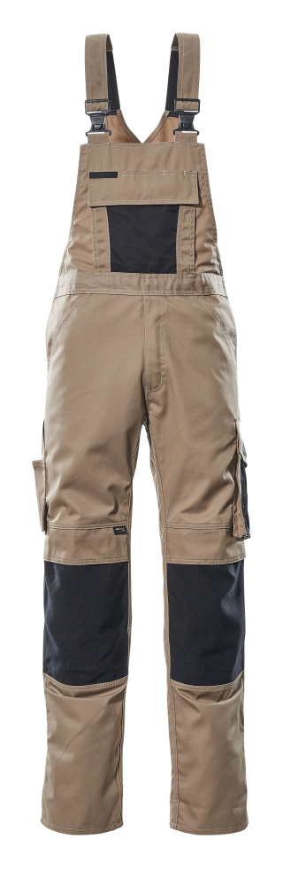 MASCOT® Augsburg Latzhose Größe 90C58, hellkhaki/schwarz Produktbild img1 L