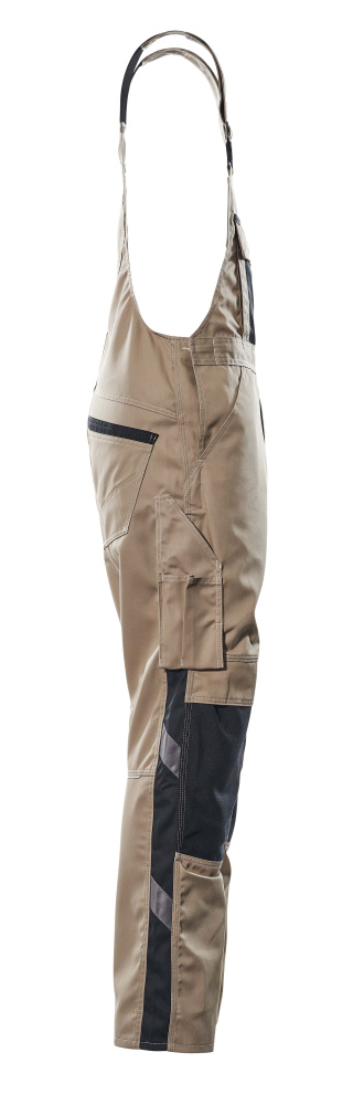 MASCOT® Augsburg Latzhose Größe 90C58, hellkhaki/schwarz Produktbild img4 L