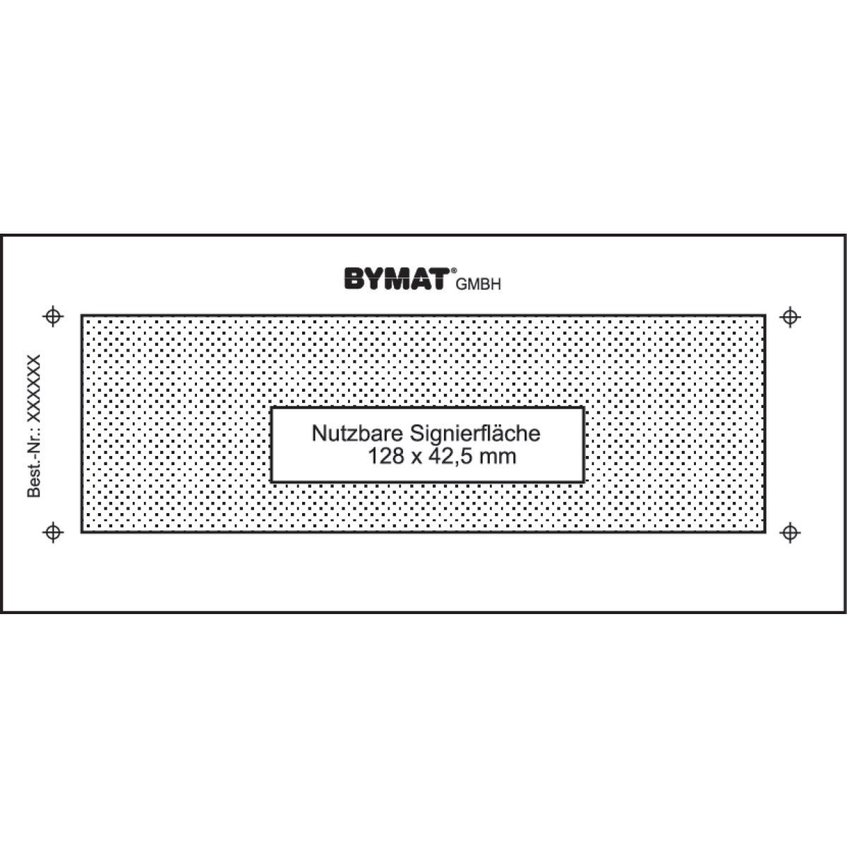 Langzeitschablone Schweisskraft 1/2 DIN A6, Nutzfläche 128 x 42,5 mm, ungerahmt Produktbild img1 L