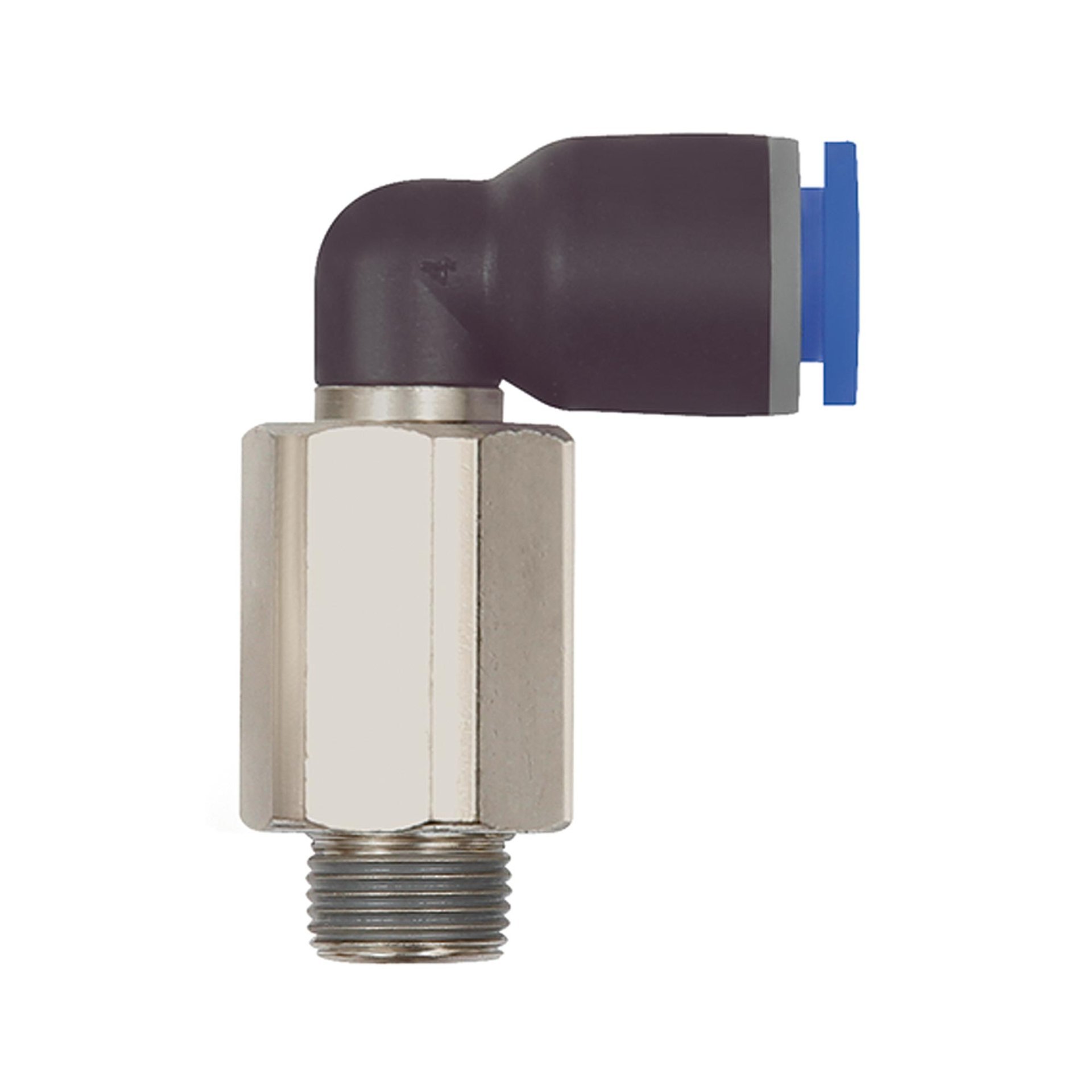 RIEGLER L-Steckverschraubung »Blaue Serie« lang, drehbar, R 1/4 a., Ø 8mm Produktbild img1 L