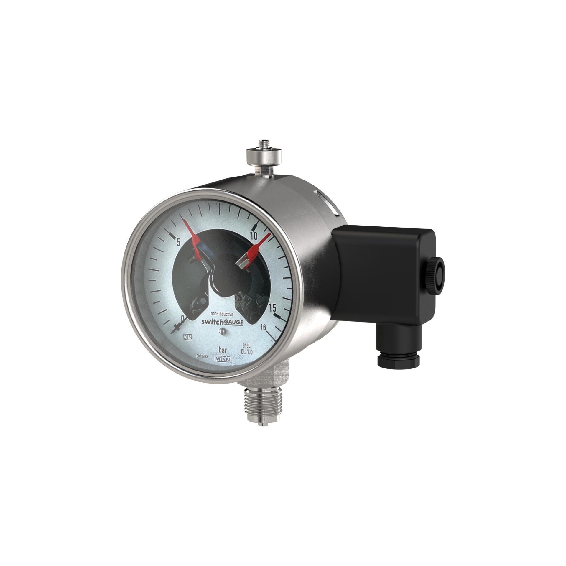 Kontaktmanometer, G 1/2 radial unten, Messber. 0-10,0 bar, Ø 100 Produktbild img1 L