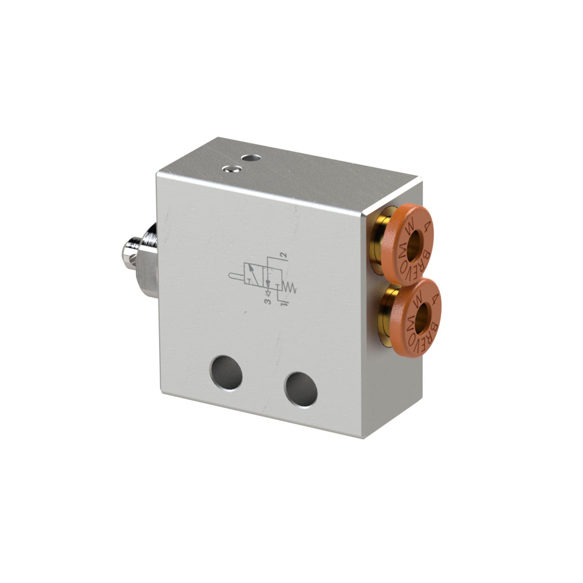 RIEGLER 3/2-Wege-Miniaturventil, mechanisch, Stößel, NC, 4 mm hinten Produktbild img1 L