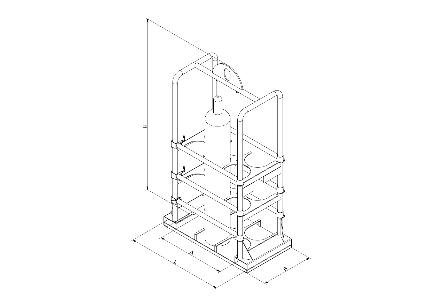 Gasflaschenkorb Produktbild img2 L