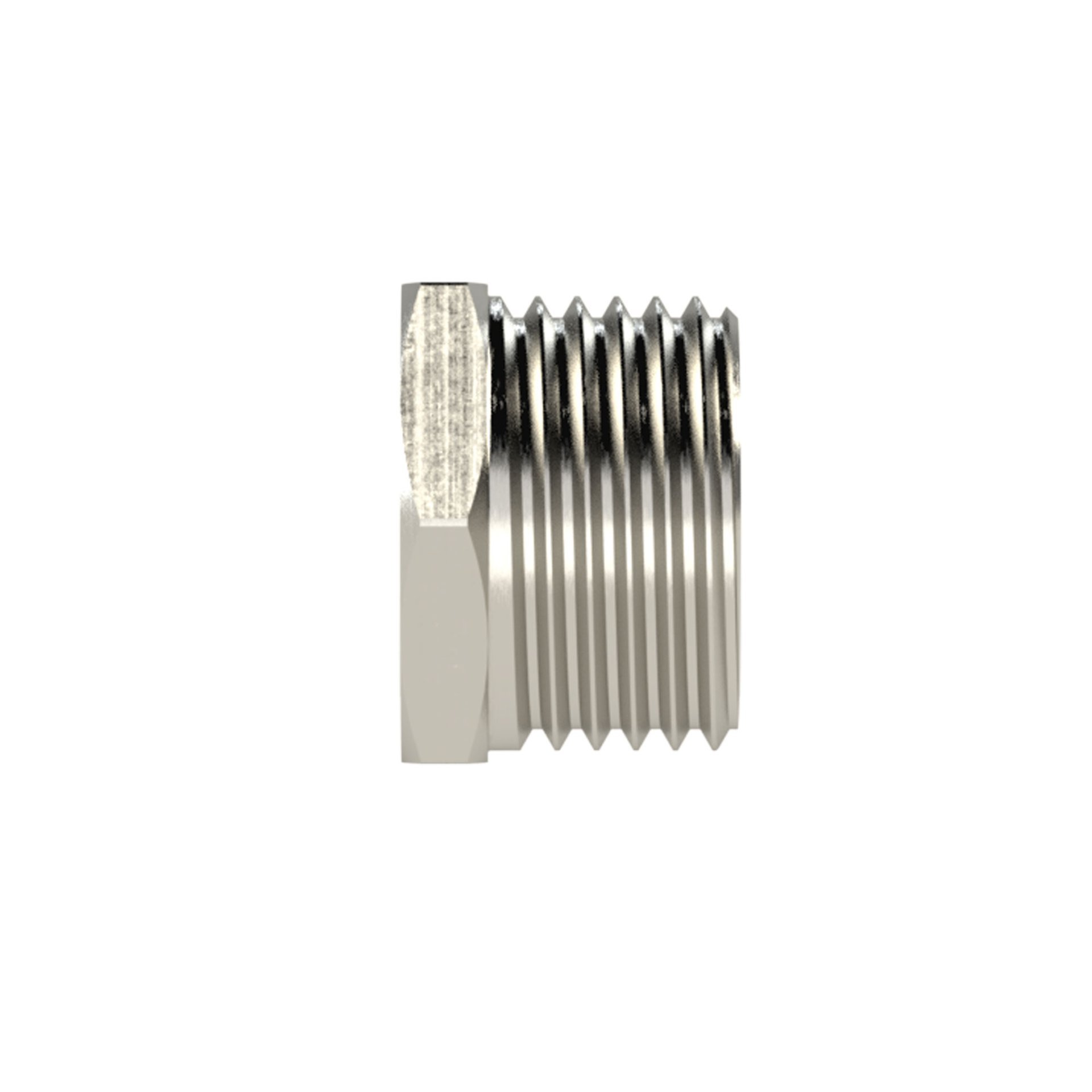 RIEGLER Reduziernippel, G 1/2 a., G 1/4 i., SW 25, Messing vernickelt Produktbild img5 L