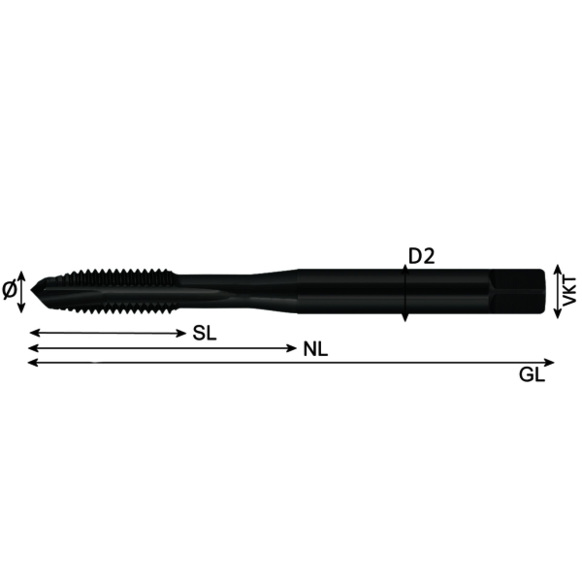 SIMETA Gewindebohrer DULO DIN 371 HSS-E Black-Multi M4 Produktbild img1 L