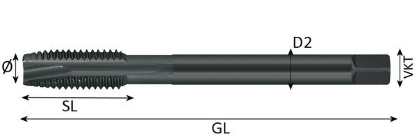 SIMETA Gewindebohrer DULO DIN 376 HSS-E Black-Multi M14 Produktbild img1 L