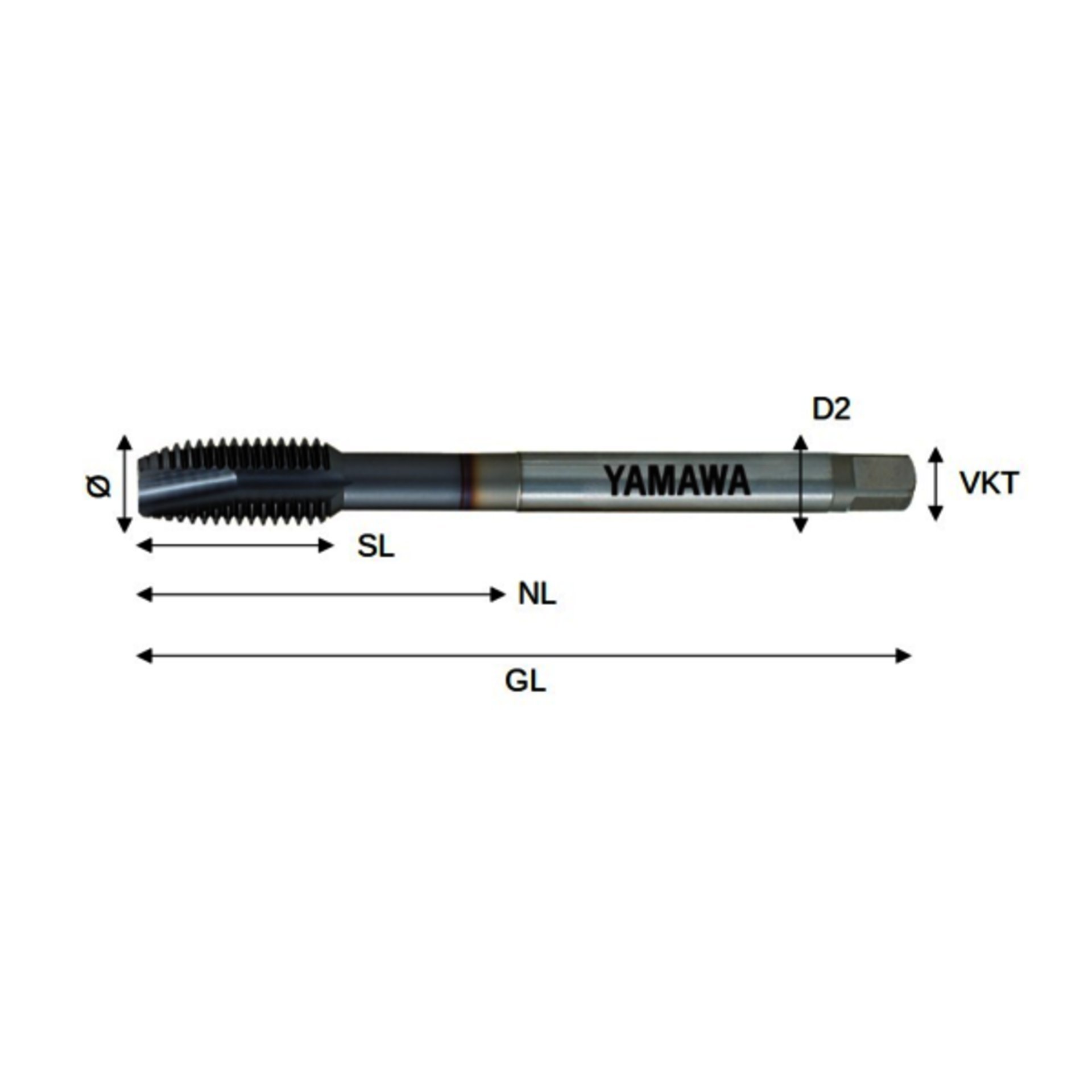 Yamawa Gewindebohrer M24 DULO DIN 376 Z-Pro PM VU-PO Produktbild img1 L