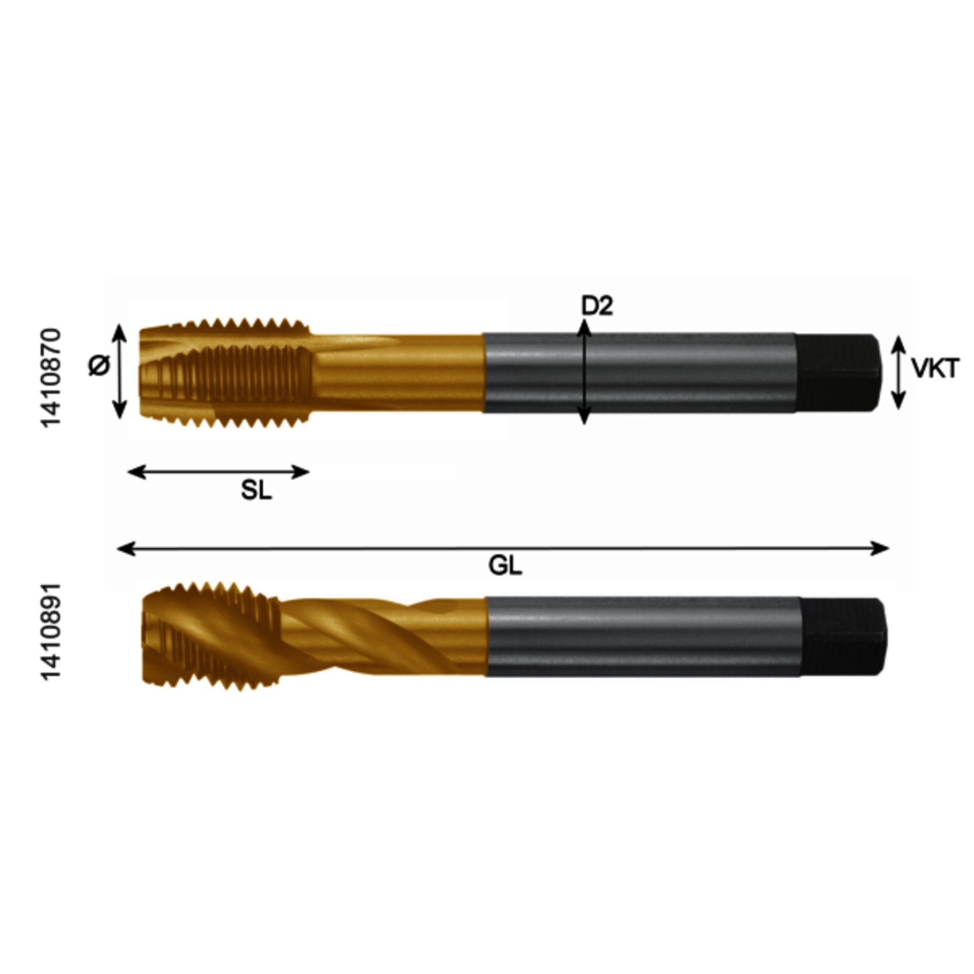 Gewindebohrer DIN 5156 G Eff1 HSS-E DULO mit Schälanschnitt G1/4 Produktbild img1 L