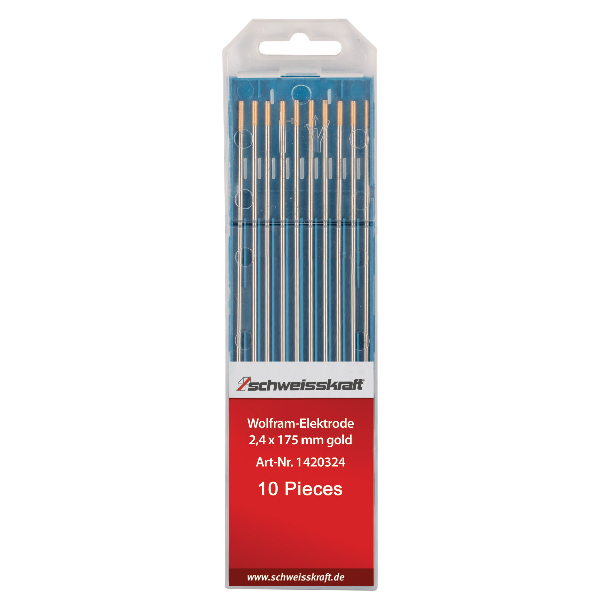 Schweisskraft Wolframelektroden WL 15 gold (1,5% Lanthan LaO2) 2,4 x 175 mm Produktbild img1 L