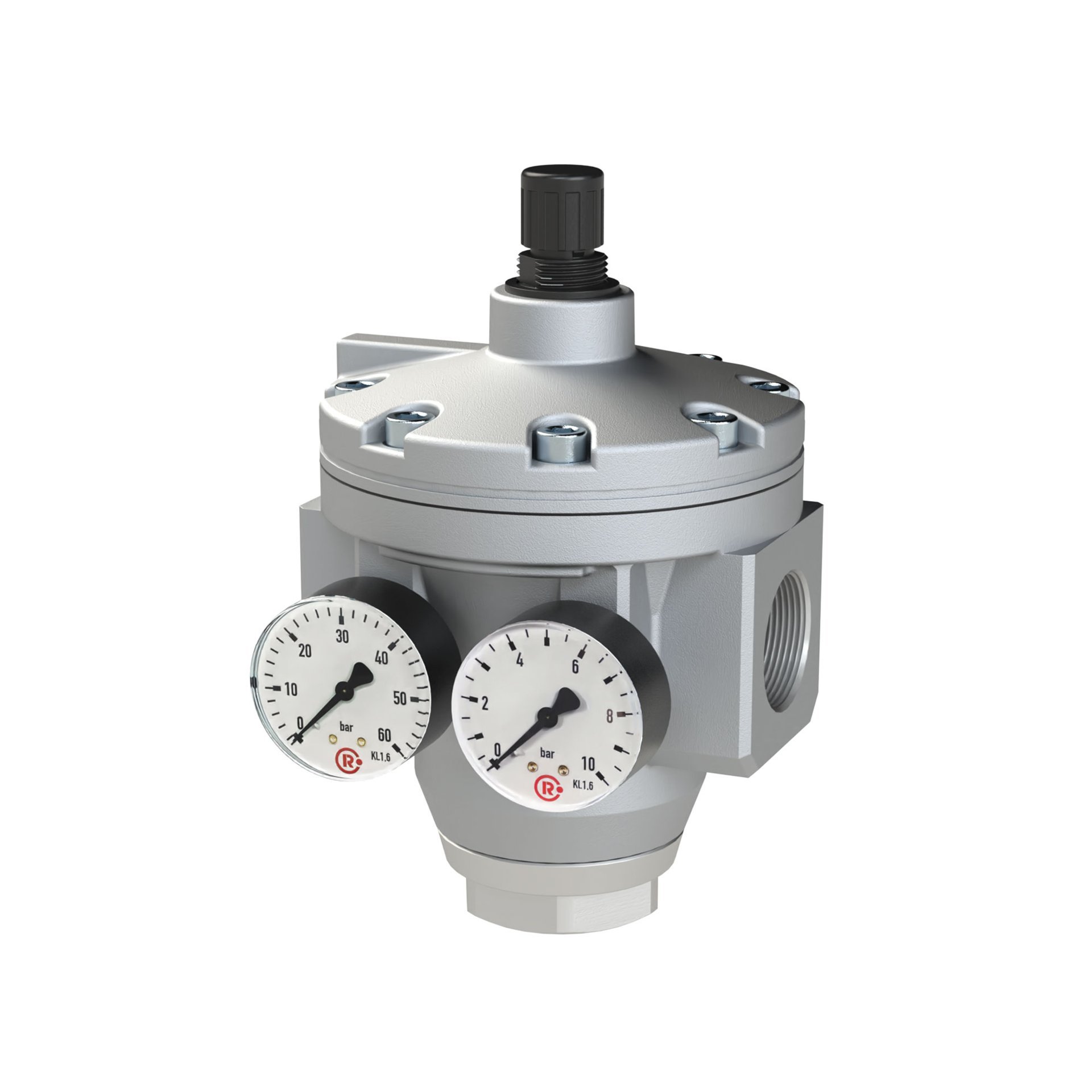 RIEGLER Großdruckregler mit 2 Manometern, G 2, Regelbereich 0,5 - 6 bar Produktbild img1 L