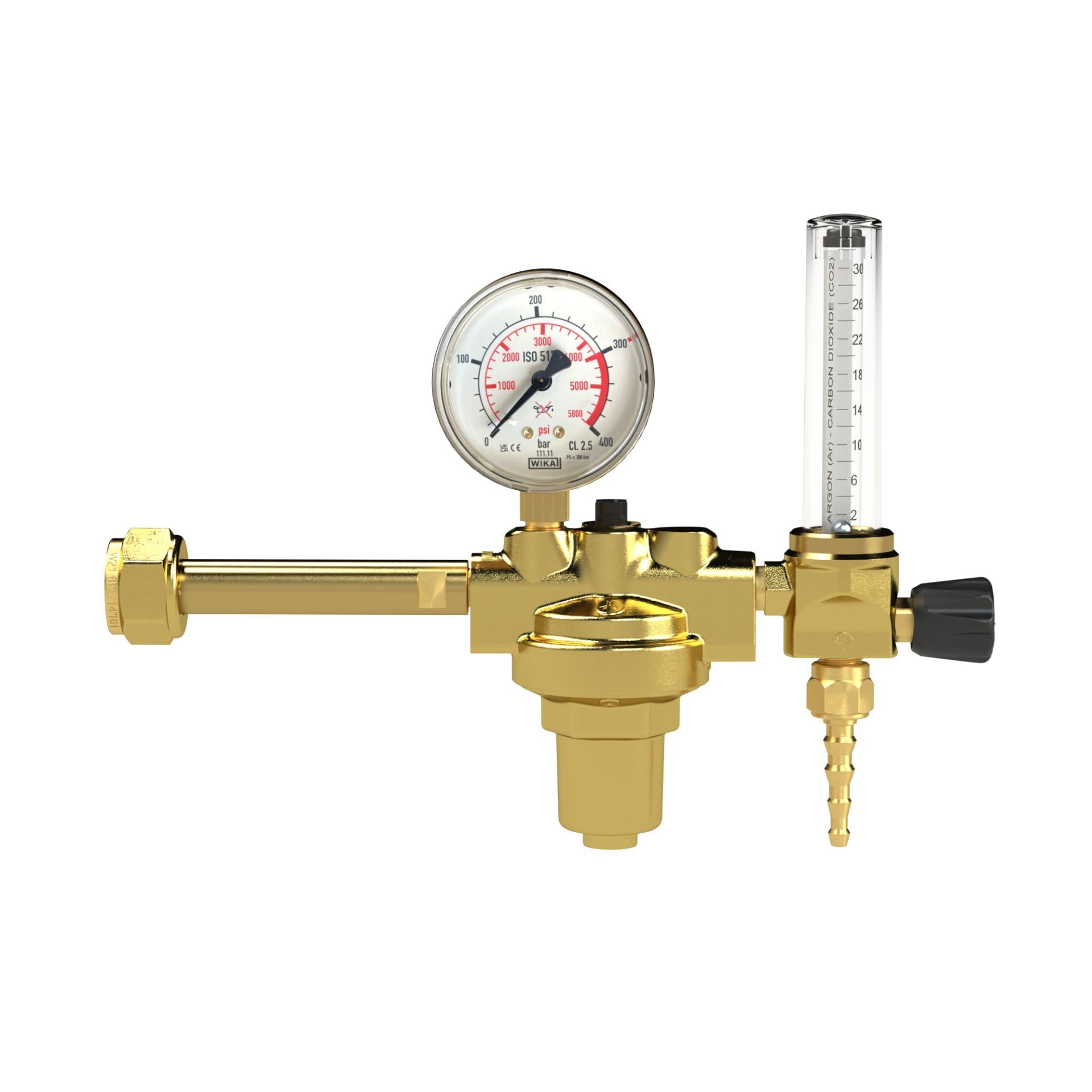 RIEGLER Flaschendruckminderer, 200 bar, CO2/Ar, Mengenmesser 0 - 30 l/min Produktbild img4 L