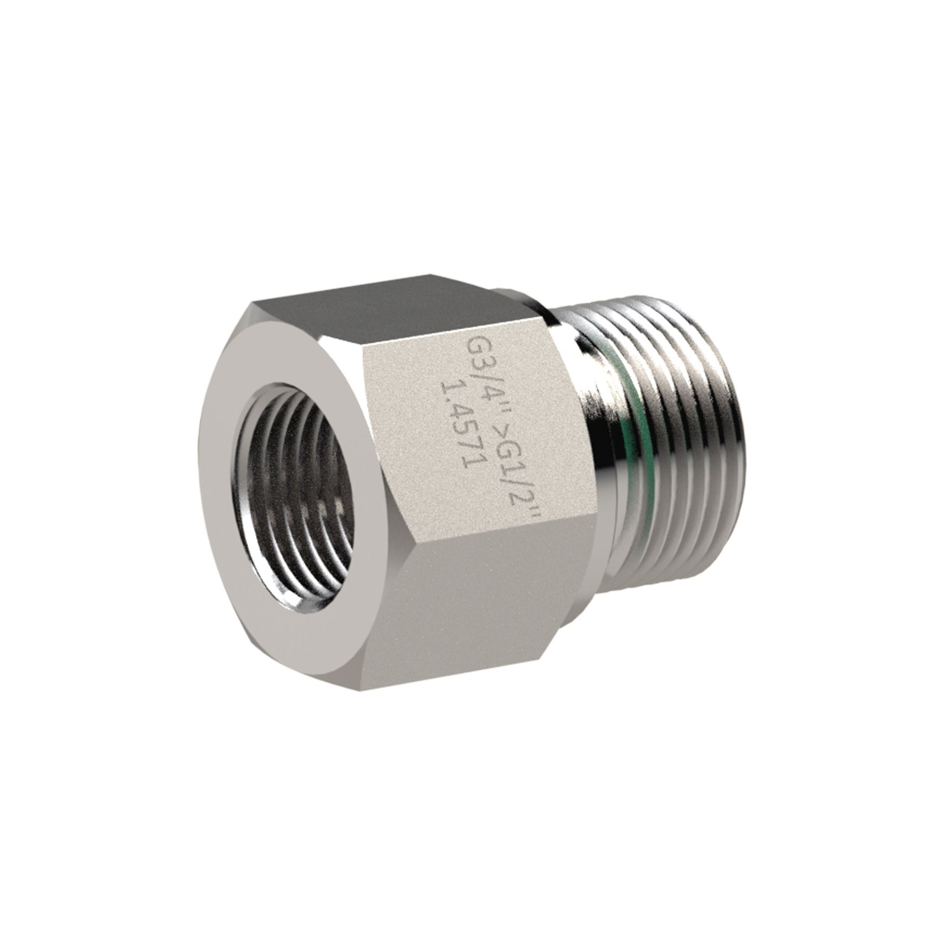 RIEGLER Lange Wechselreduzierung, G 3/4 a. G 1/2 i., ES 1.4571, FKM Produktbild img1 L