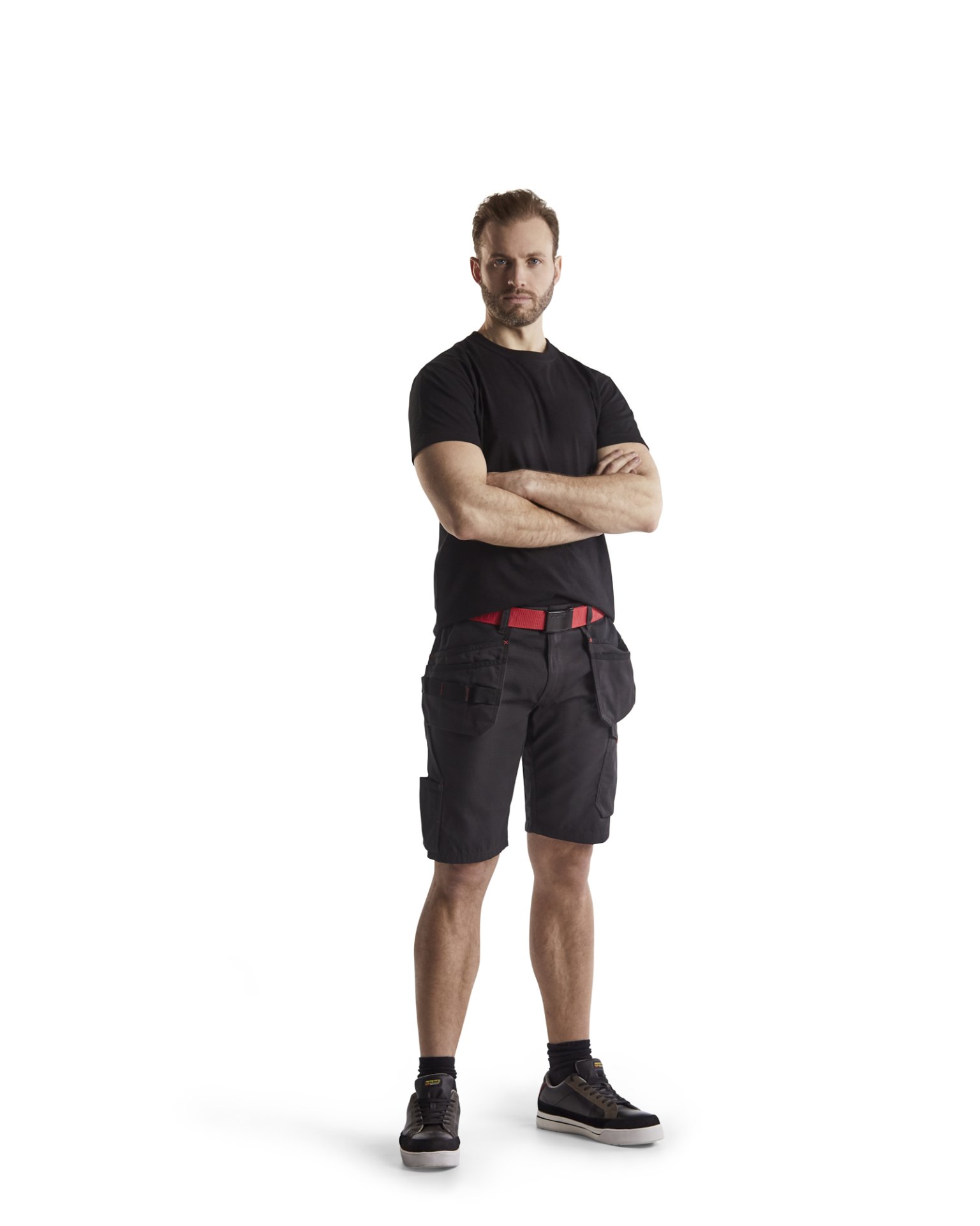 Service Shorts mit Nageltaschen Schwarz/Rot C58 Produktbild img3 L