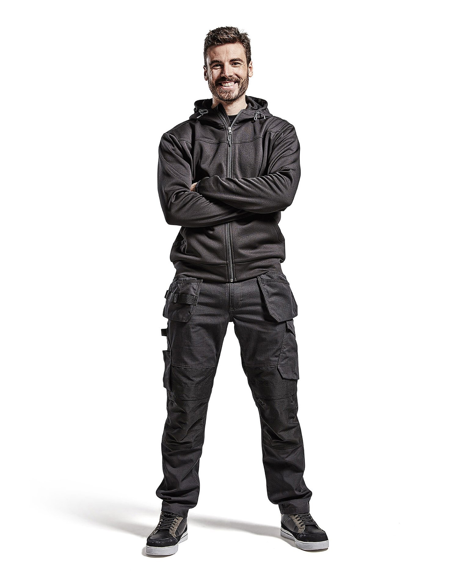 Service Arbeitshose mit Stretch und Nageltaschen Schwarz/Dunkelgrau D25 Produktbild img3 L