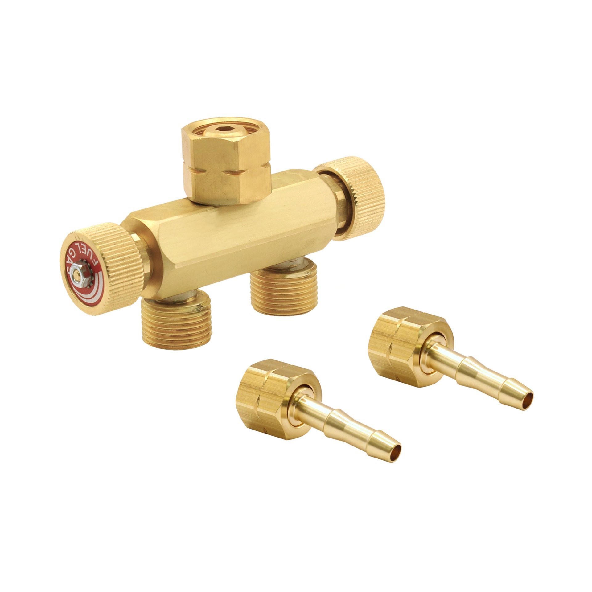 RIEGLER Verteiler, Acetylen, G 3/8 LH, DN 9, inkl. Schlauchtüllen Produktbild img1 L