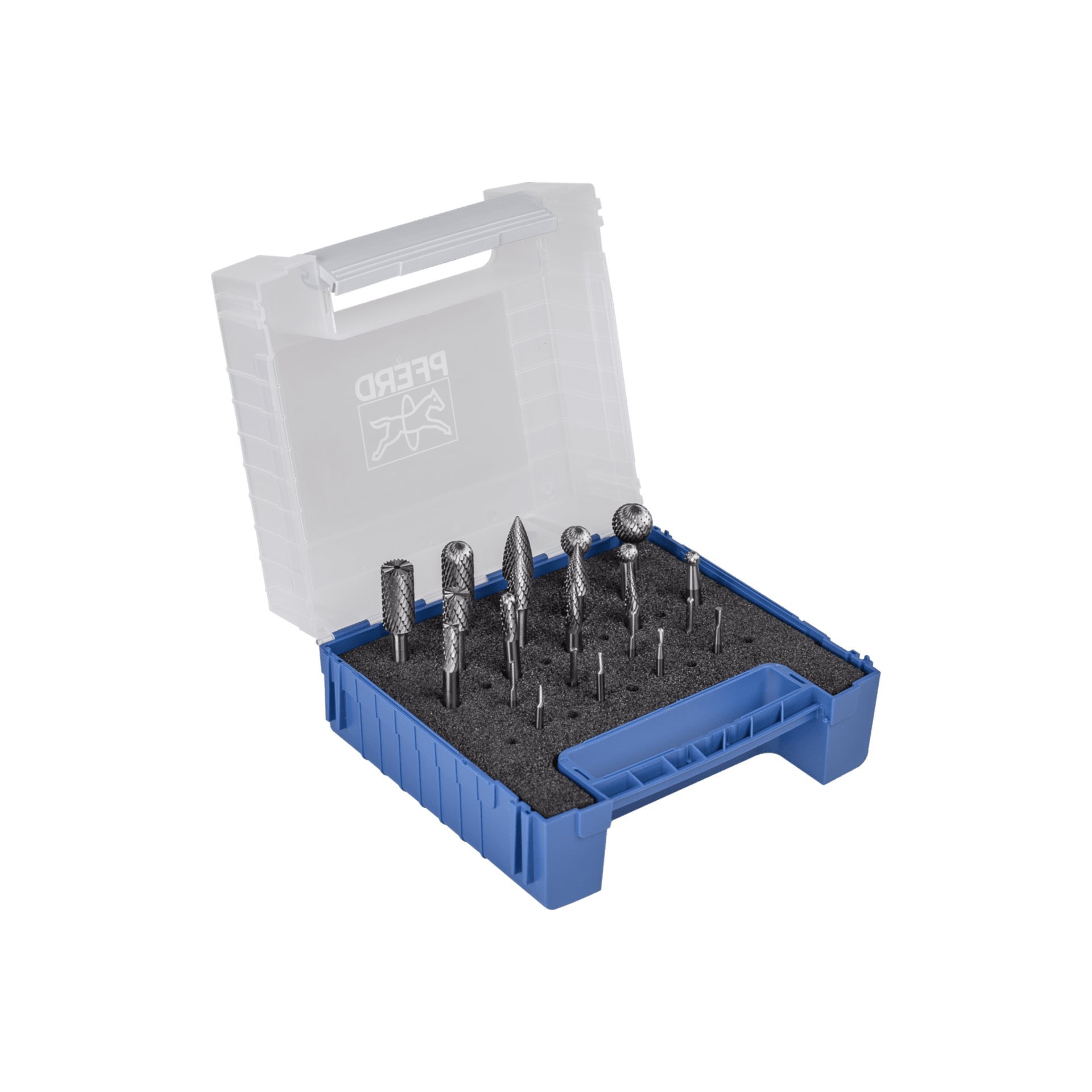 PFERD TOOLS Hartmetall Frässtift Set 1500 Zahnung 3 PLUS/Z5 22-tlg. Ø 16/12/10/8/6/3/2mm Schaft-Ø 6mm universal mittel fein Produktbild img1 L