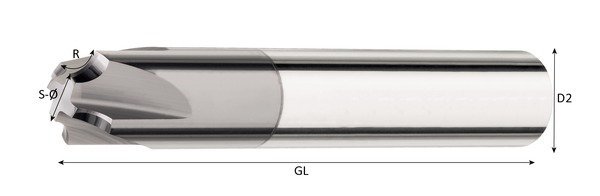 VHM-Viertelkreisschaftfräser Radius:6 Produktbild img1 L