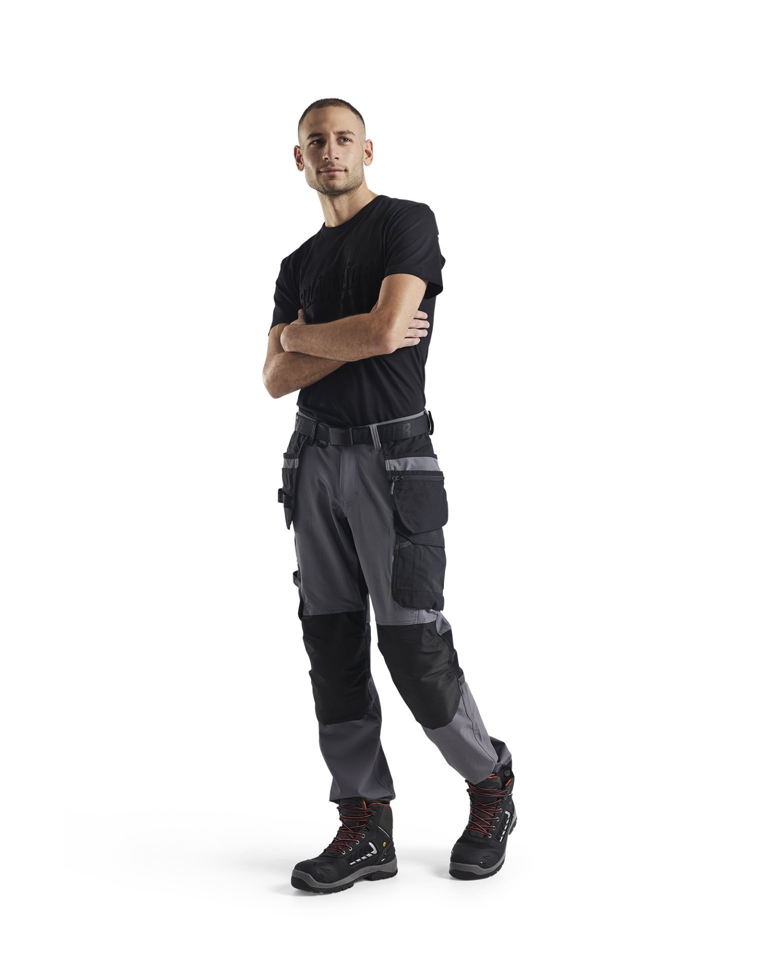 Handwerker Arbeitshose 4-Wege-Stretch Mittelgrau/Schwarz D31 Produktbild img3 L