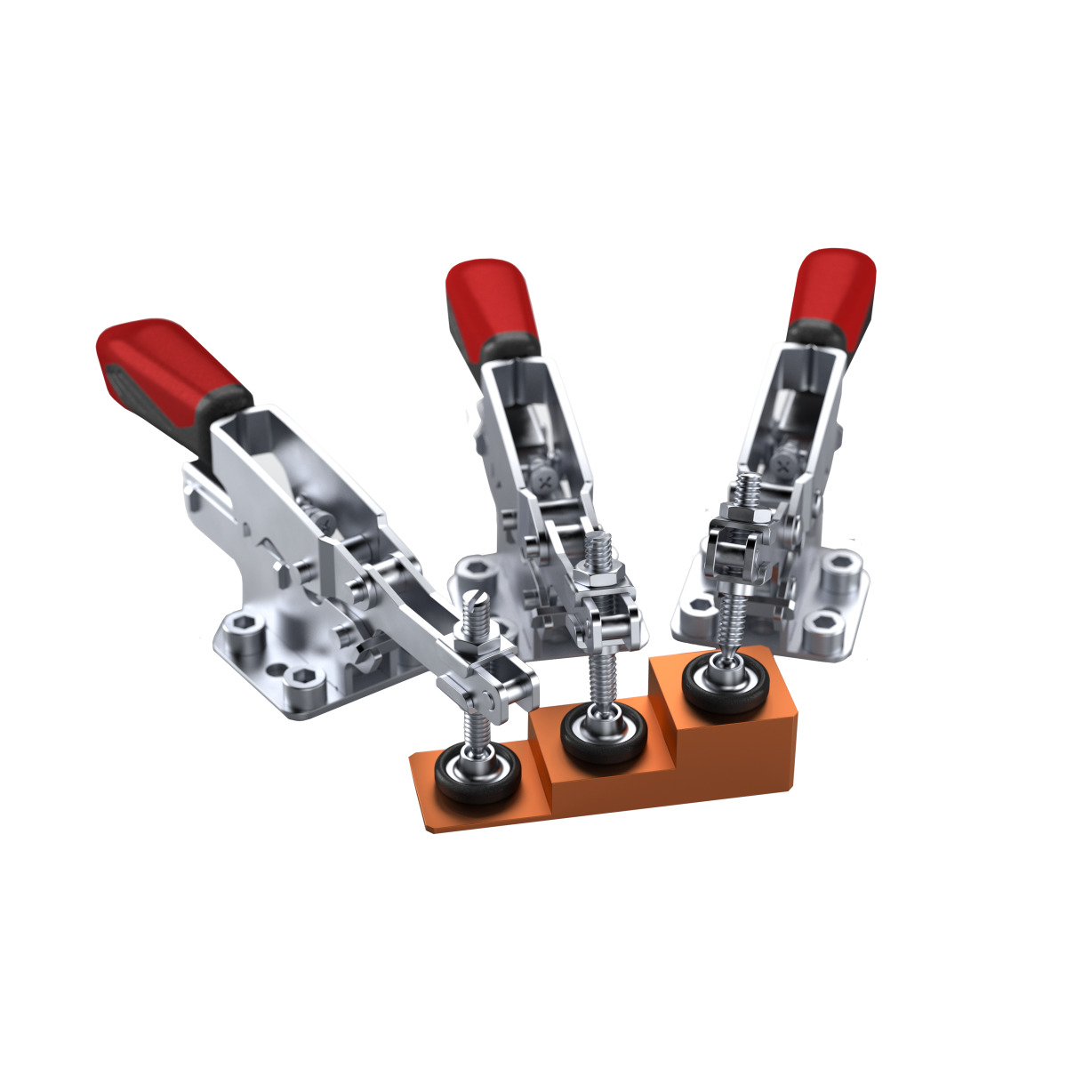 Schweisskraft Senkrechtspanner mit runder Adapterplatte, geschlossen Länge 173 mm, Spannbereich 0 - 35 mm Produktbild img2 L