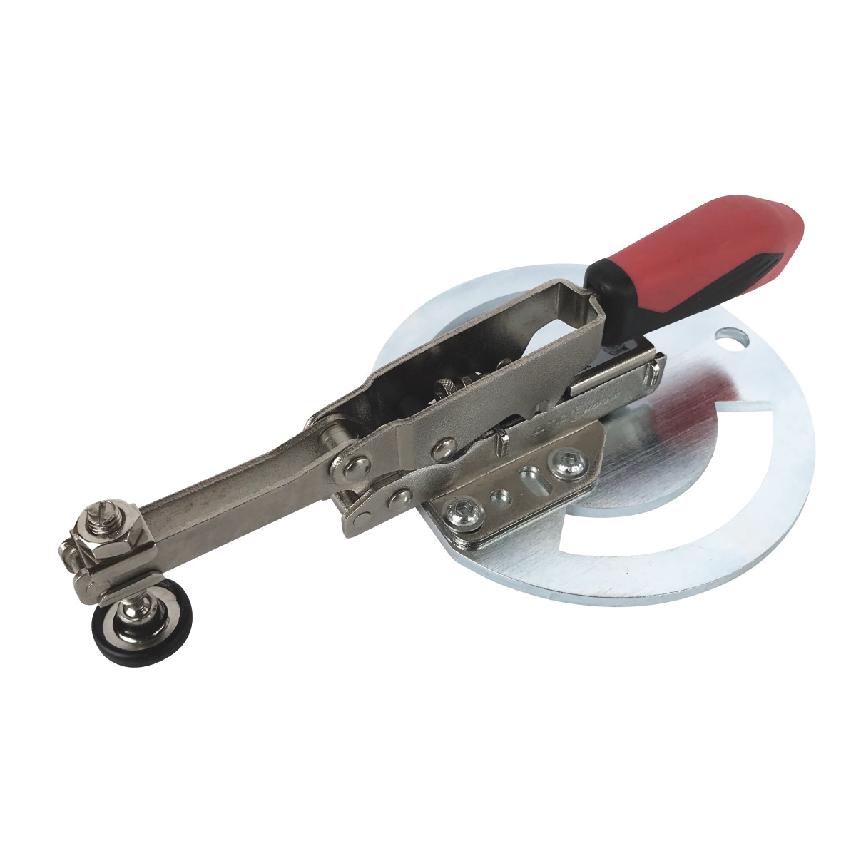 Schweisskraft Senkrechtspanner mit runder Adapterplatte, geschlossen Länge 173 mm, Spannbereich 0 - 35 mm Produktbild img1 L
