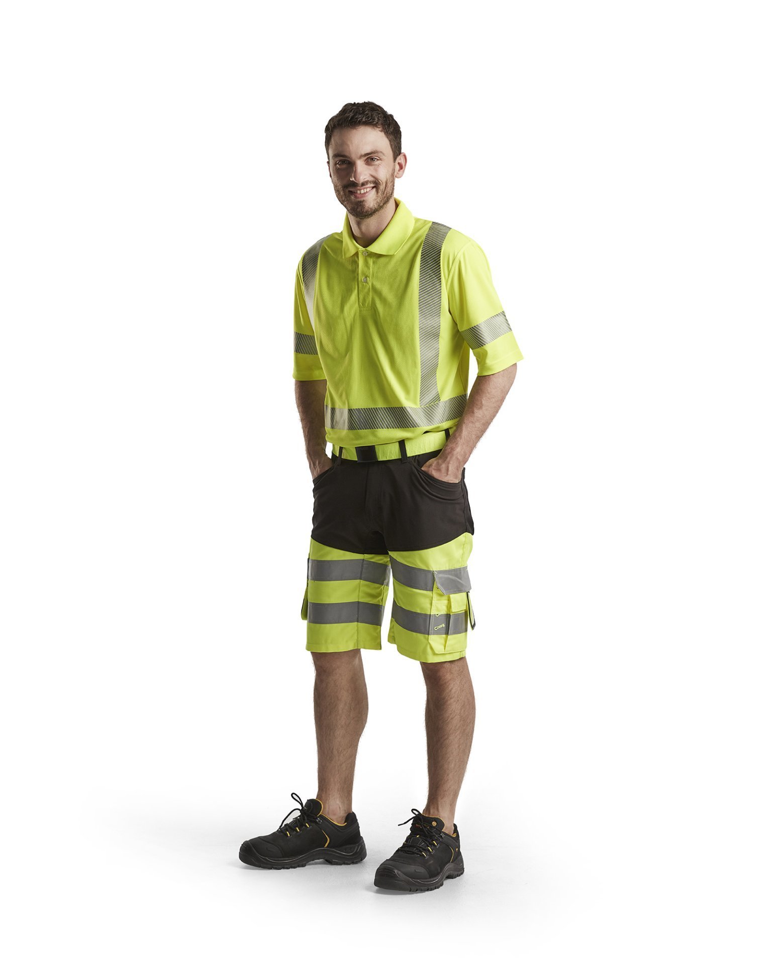 High Vis Shorts mit Stretch Schwarz/Gelb C58 Produktbild img3 L