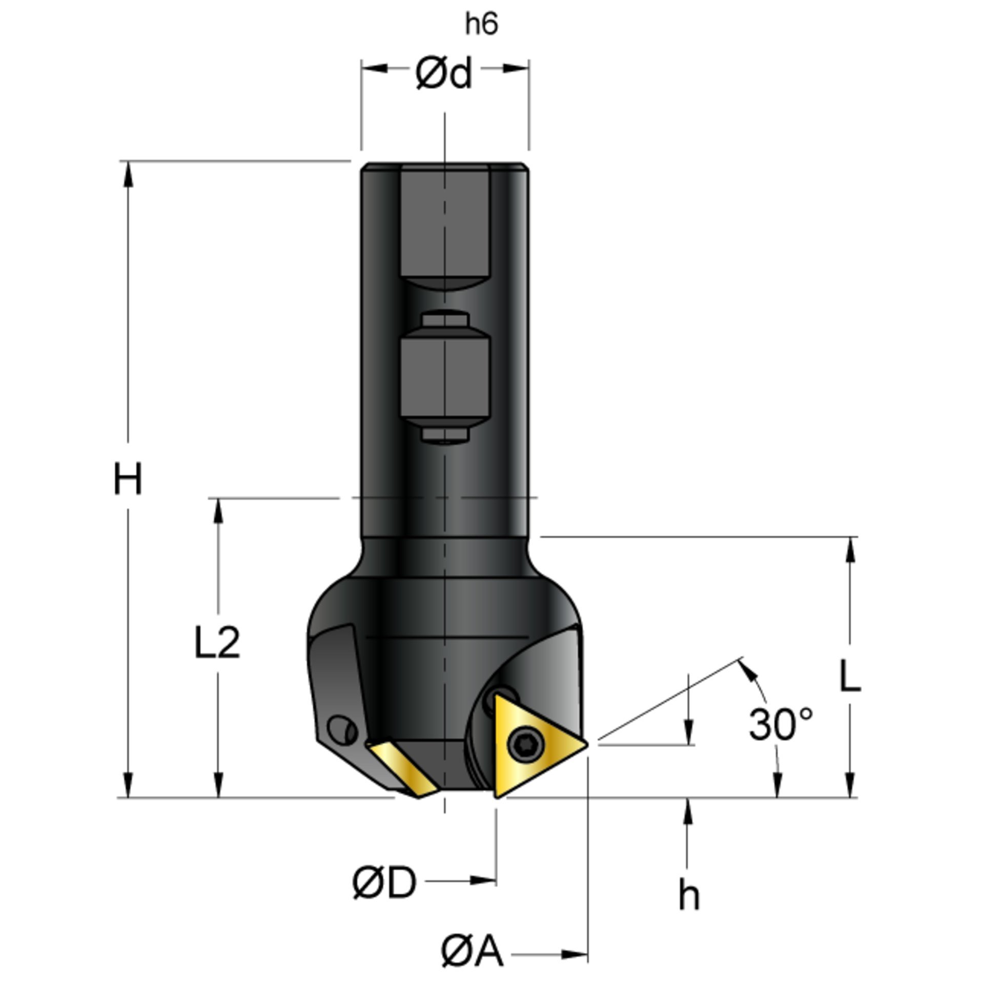 SAU Fräser zum Fasen und Senken S616.30-16-16 (30° kurz) Produktbild img1 L