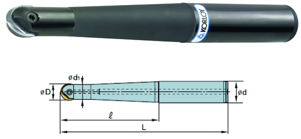 Lasermill Stahl-Schaft Typ LBE100055T-S12 Produktbild img1 L