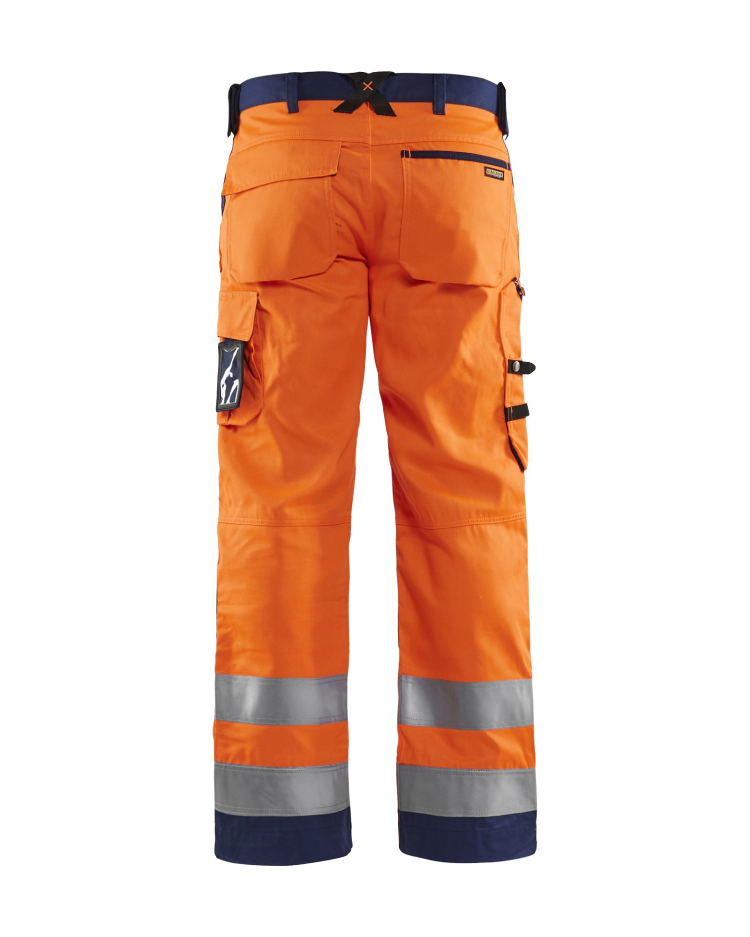 High Vis Arbeitshose ohne Nageltaschen High Vis Orange/Marineblau C46 Produktbild img2 L