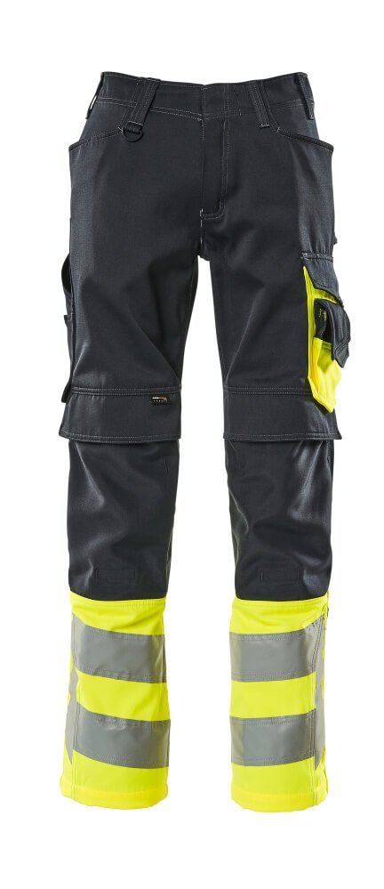 MASCOT® Leeds Hose Größe 76C52, schwarzblau/hi-vis gelb Produktbild img1 L