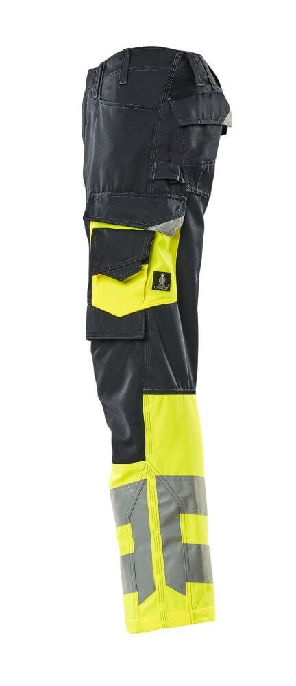 MASCOT® Leeds Hose Größe 76C52, schwarzblau/hi-vis gelb Produktbild img2 L