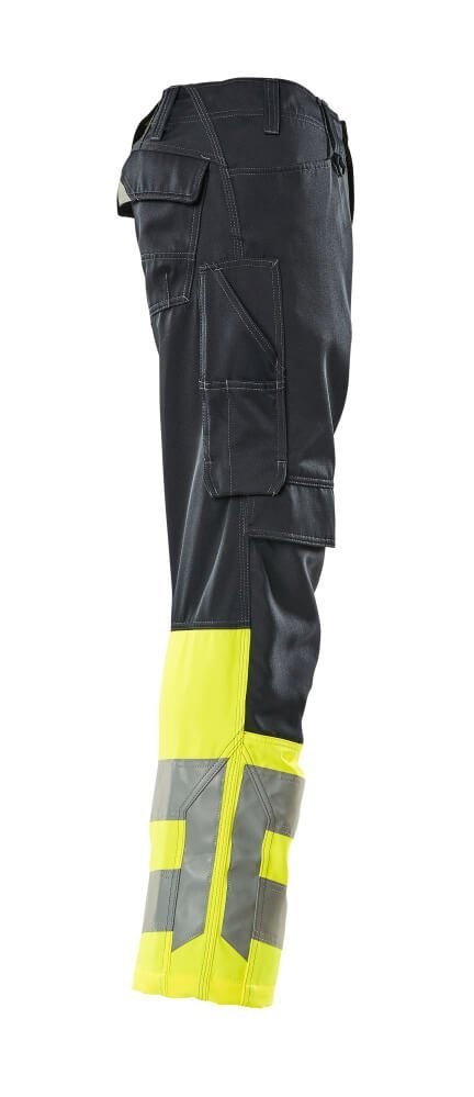 MASCOT® Leeds Hose Größe 76C52, schwarzblau/hi-vis gelb Produktbild img4 L