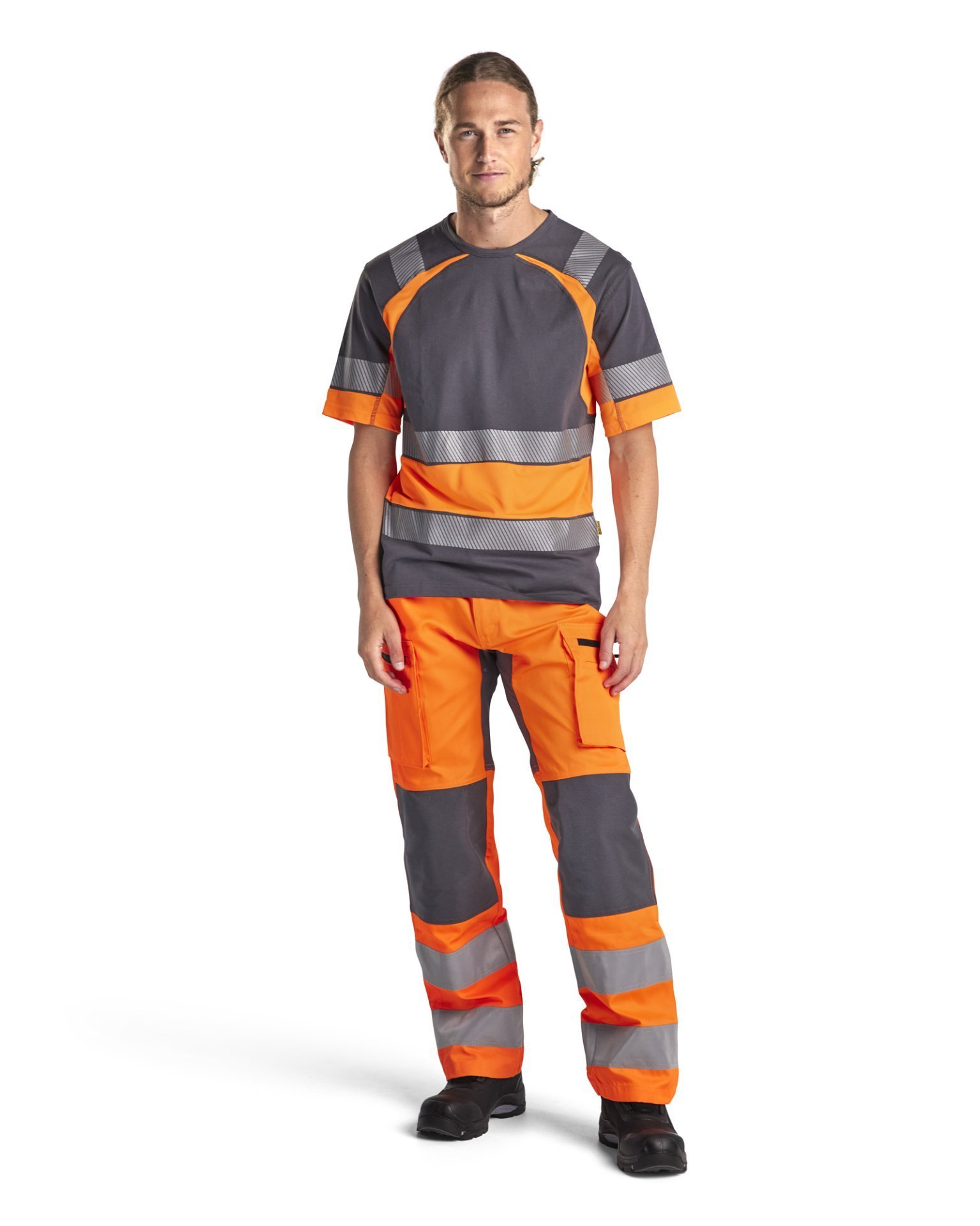 High Vis Arbeitshose mit Stretch High Vis Orange/Mittelgrau C62 Produktbild img3 L