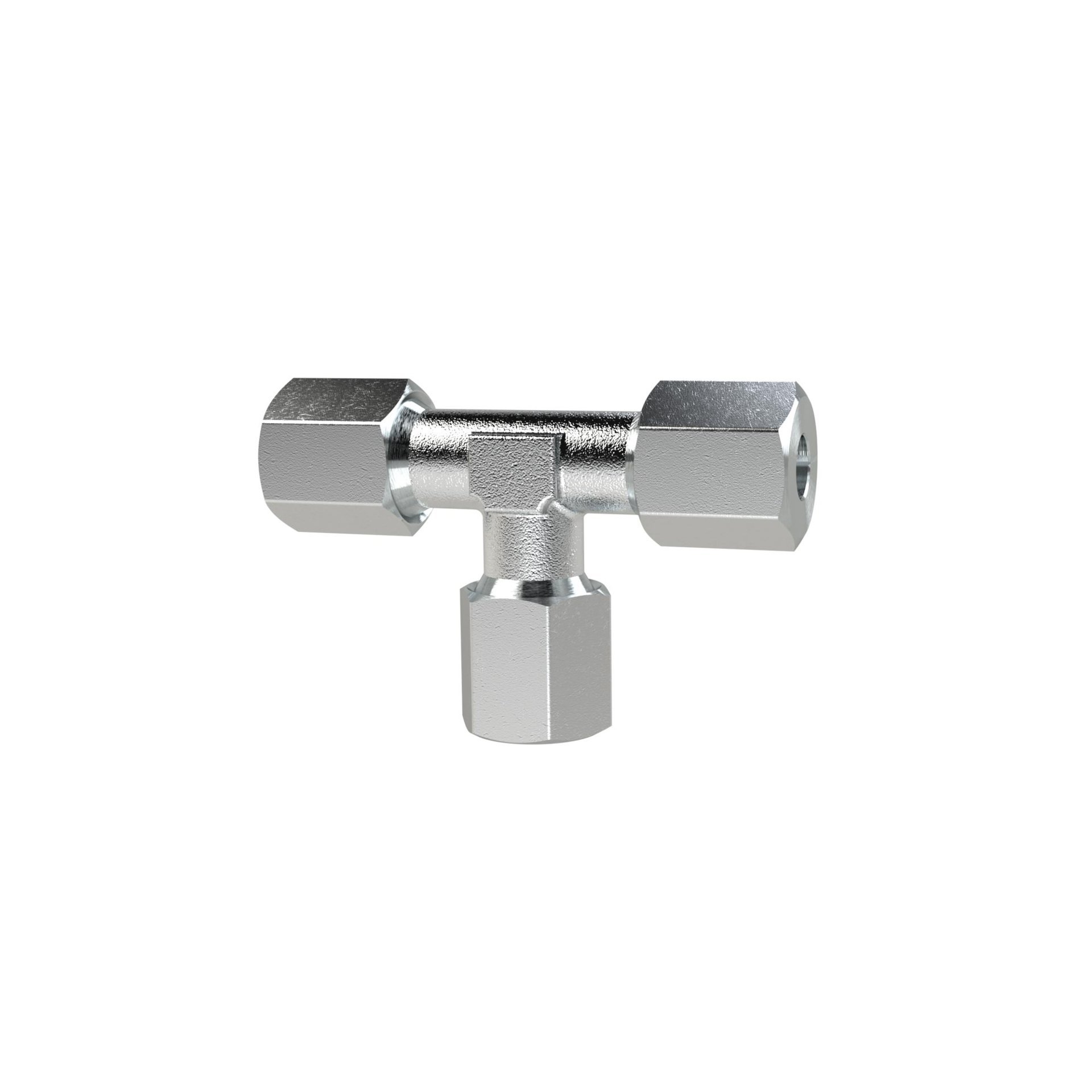 RIEGLER T-Verschraubung, Rohr-Außen-Ø 12 mm, Stahl verzinkt, 100 bar Produktbild img1 L