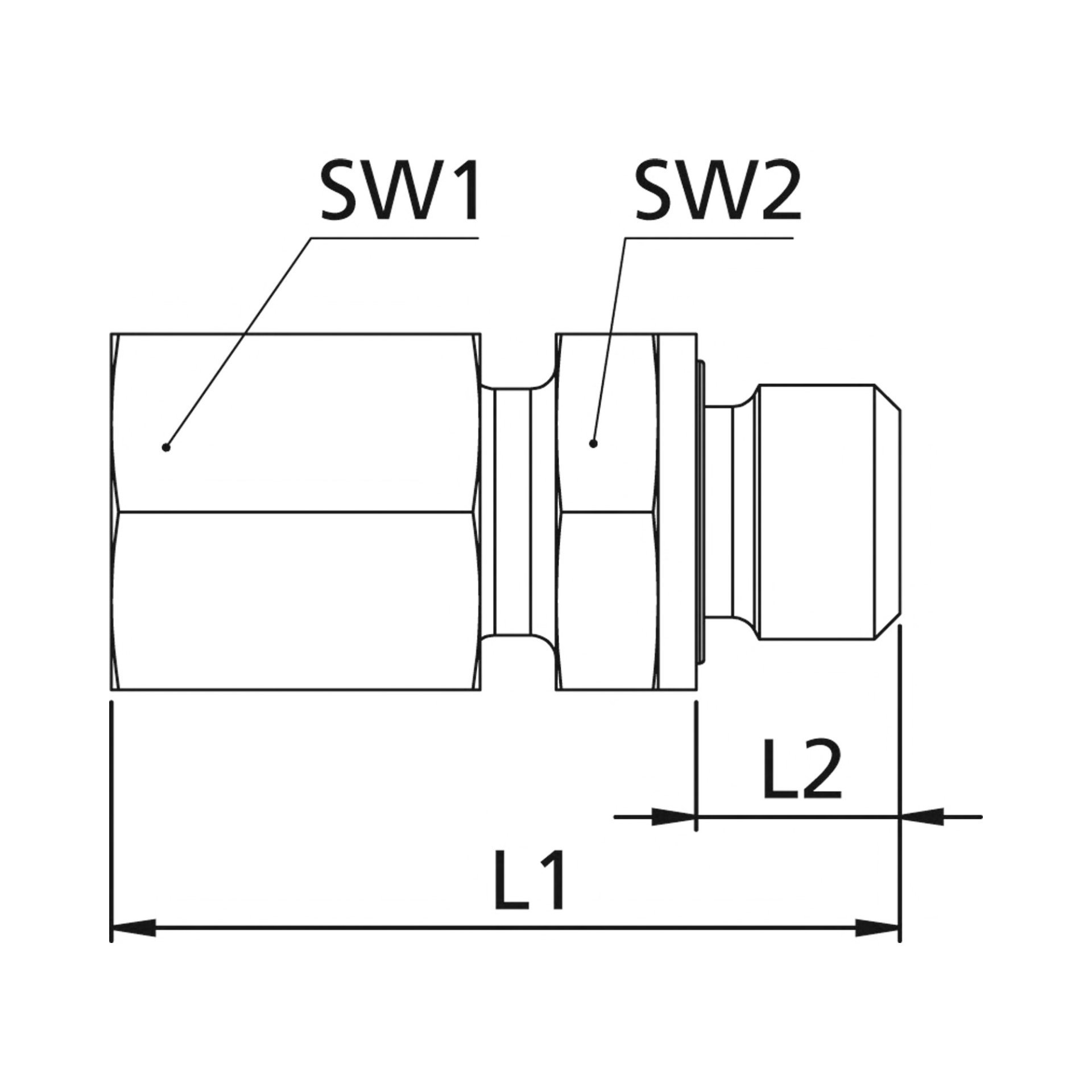 Gerade Einschraubverschraubung, M14 a., Rohr-Ø 10, Stahl verz. Produktbild img2 L