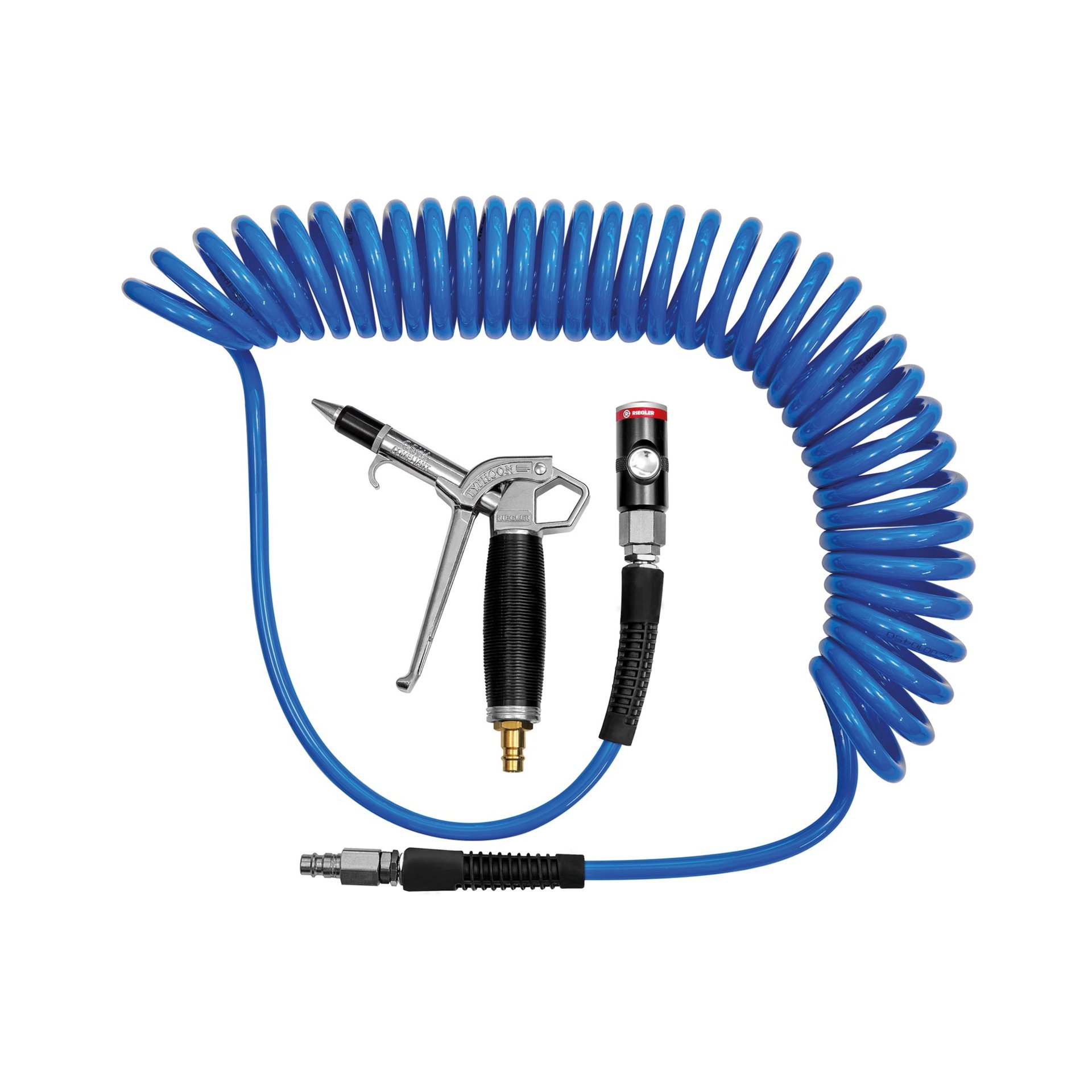 RIEGLER Spiralschlauch-Pistolen-Set Typhoon, PU-Schlauch- ø 10x6,5, max. 3 m Produktbild img1 L